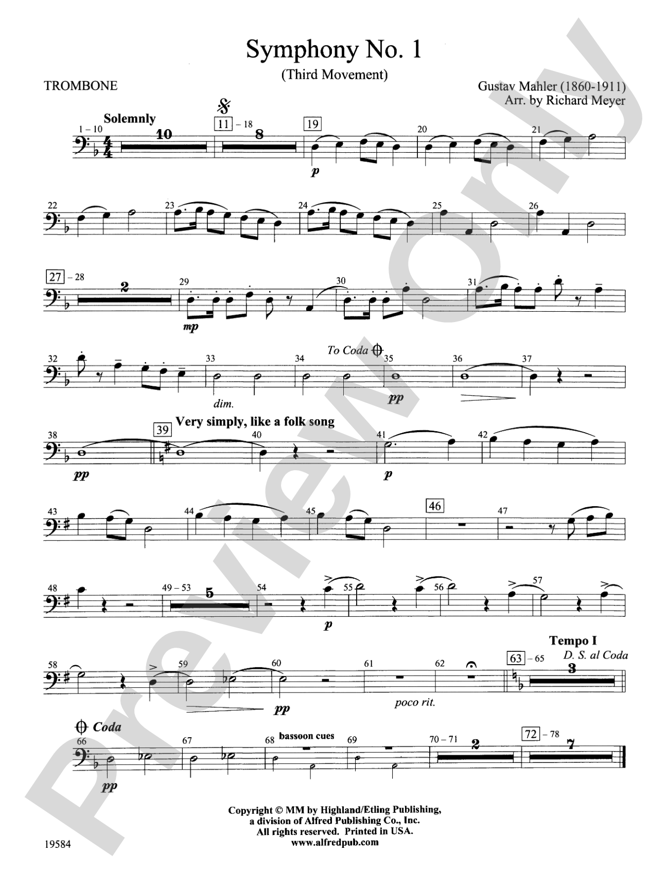 Symphony No. 1, 3rd Movement: 1st Trombone