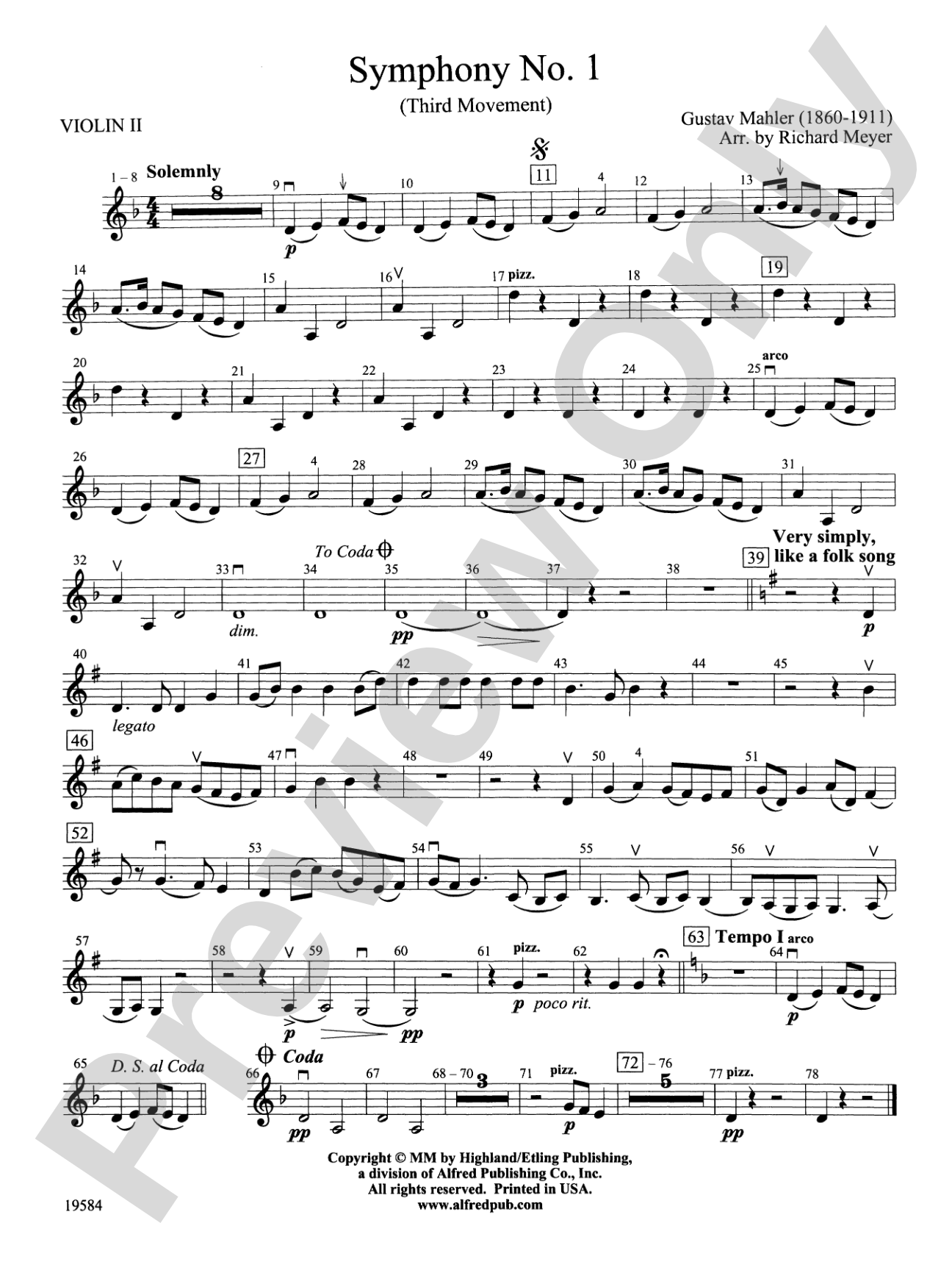 Symphony No. 1, 3rd Movement: 2nd Violin