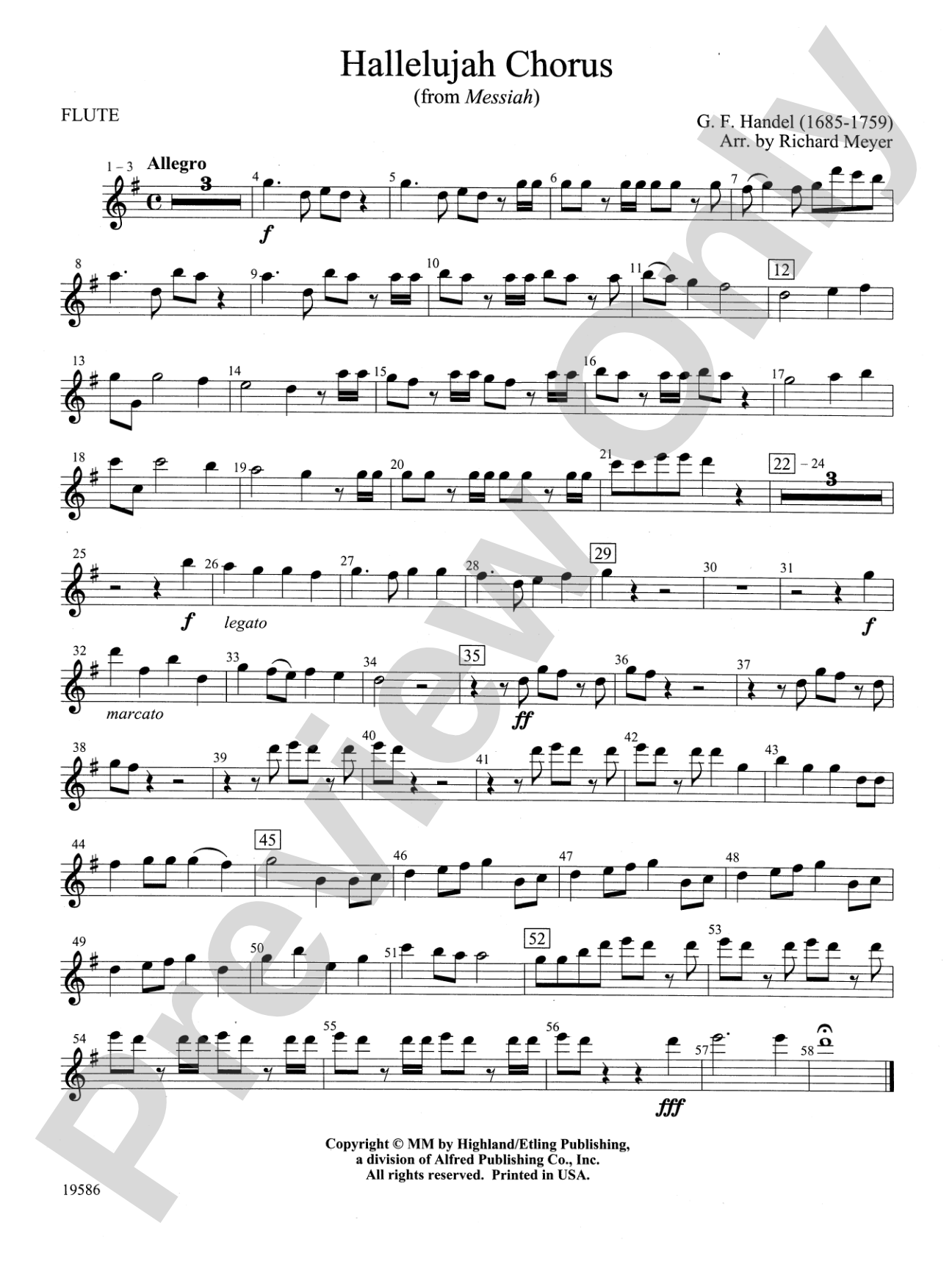 Hallelujah Chorus from Messiah: Flute