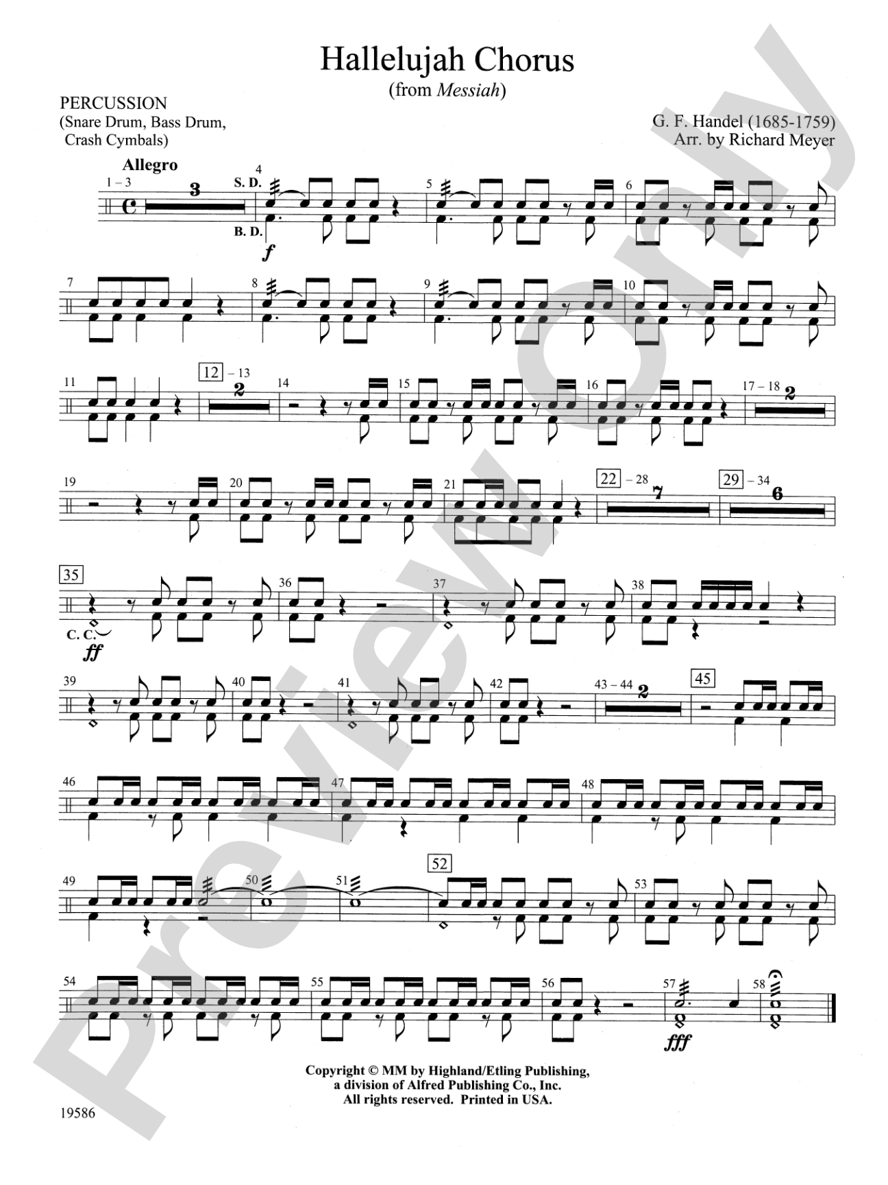 Hallelujah Chorus from Messiah: 1st Percussion