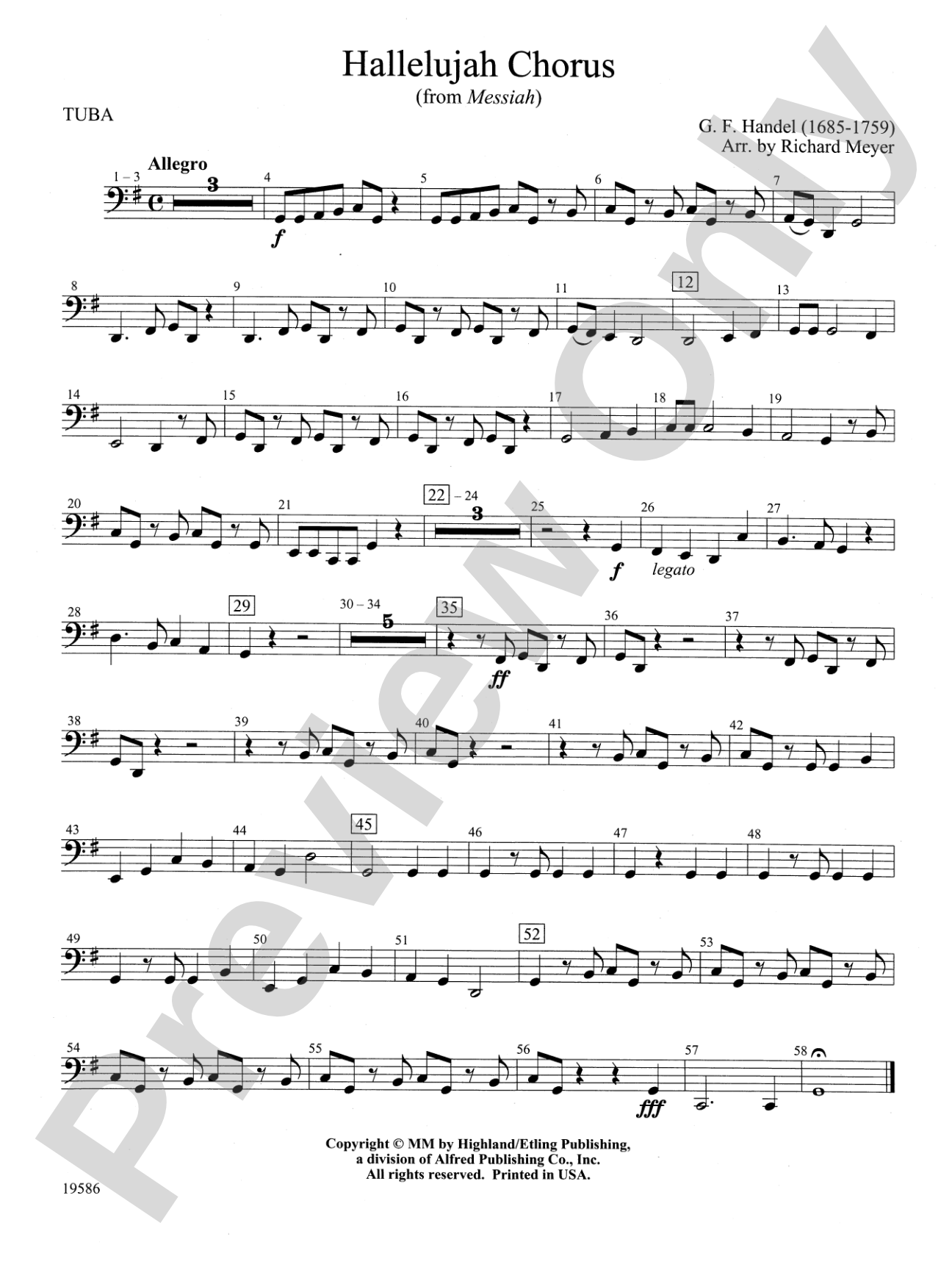 Hallelujah Chorus from Messiah: Tuba