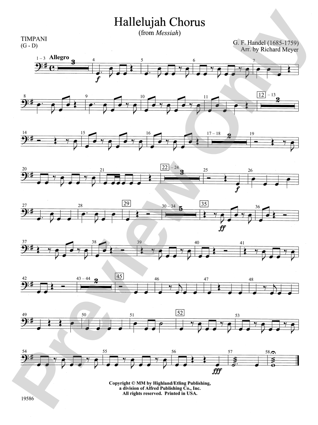 Hallelujah Chorus from Messiah: Timpani