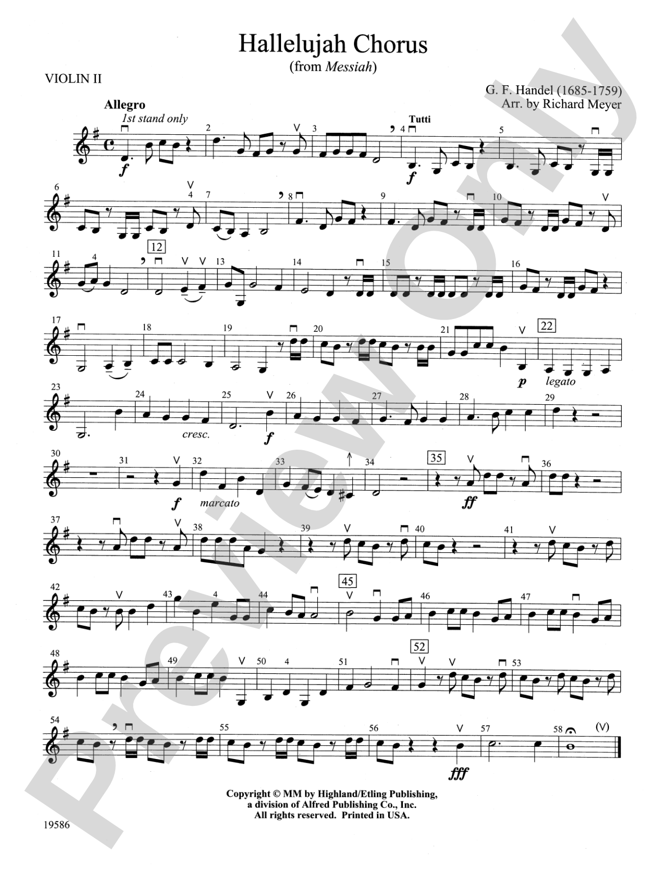 Hallelujah Chorus from Messiah: 2nd Violin