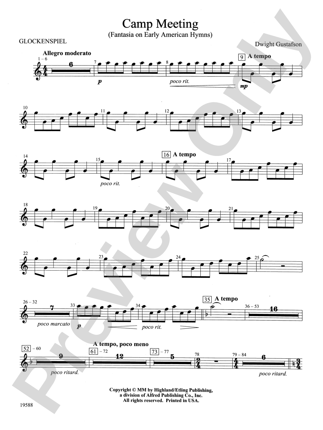 Camp Meeting (Fantasia on Early American Hymns): Bells