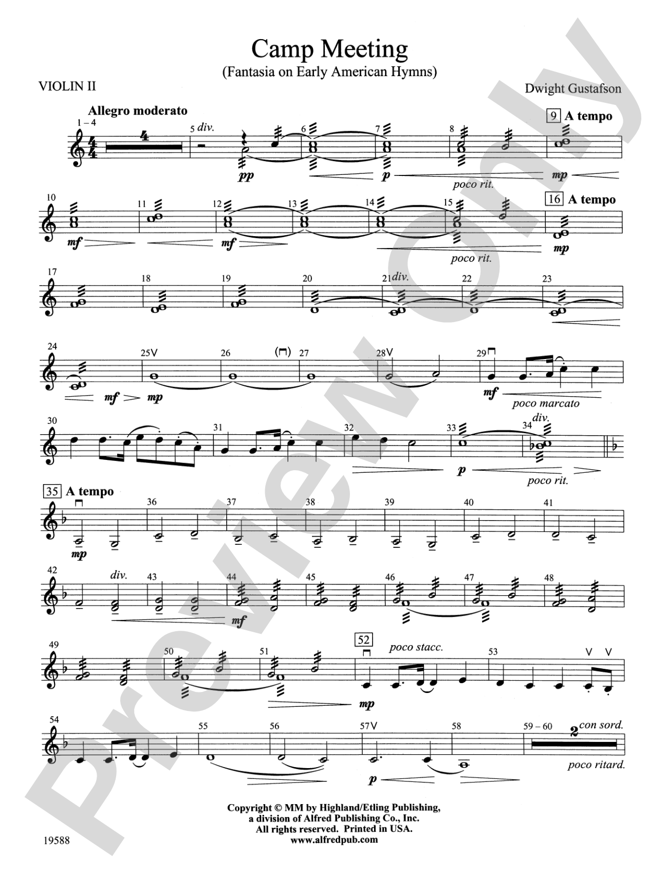 Camp Meeting (Fantasia on Early American Hymns): 2nd Violin