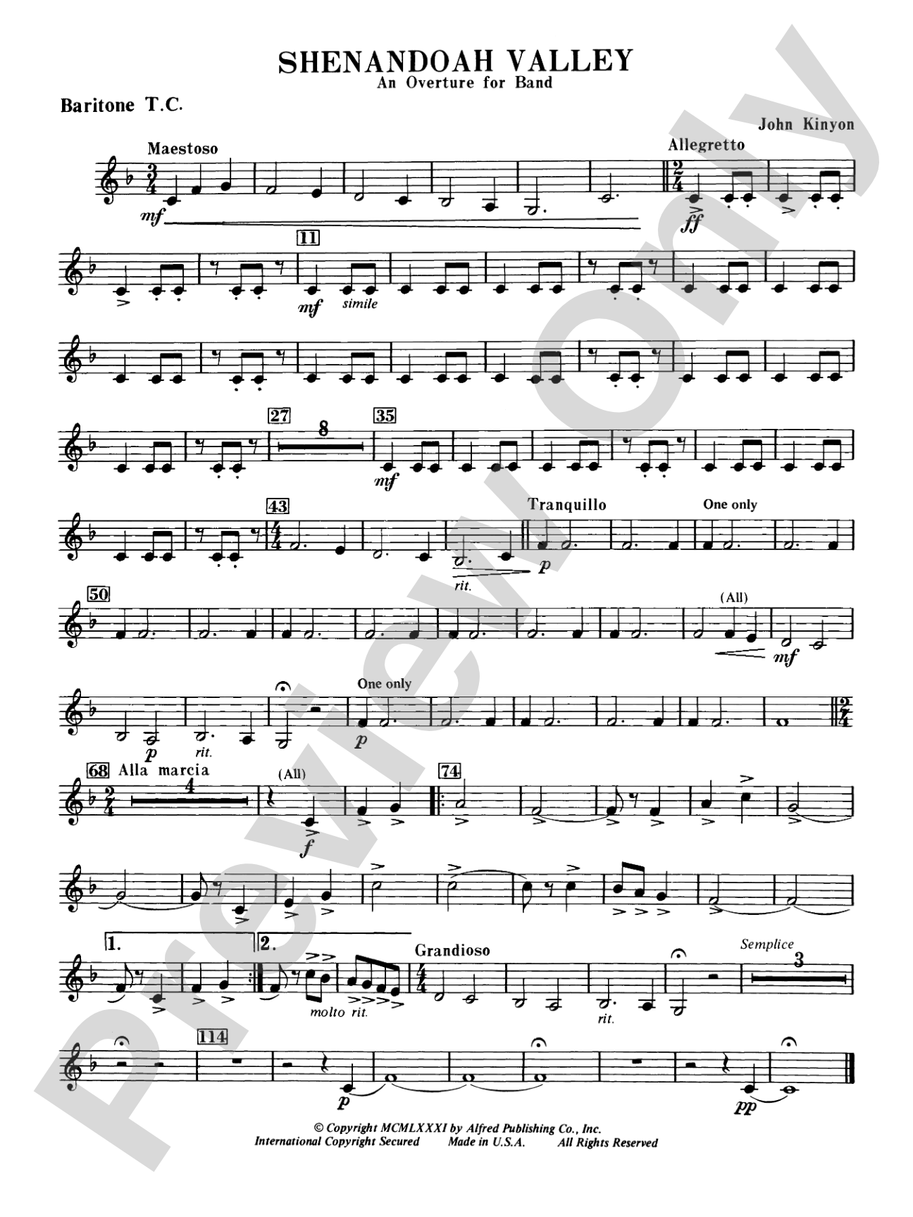 Shenandoah Valley: Baritone T.C.