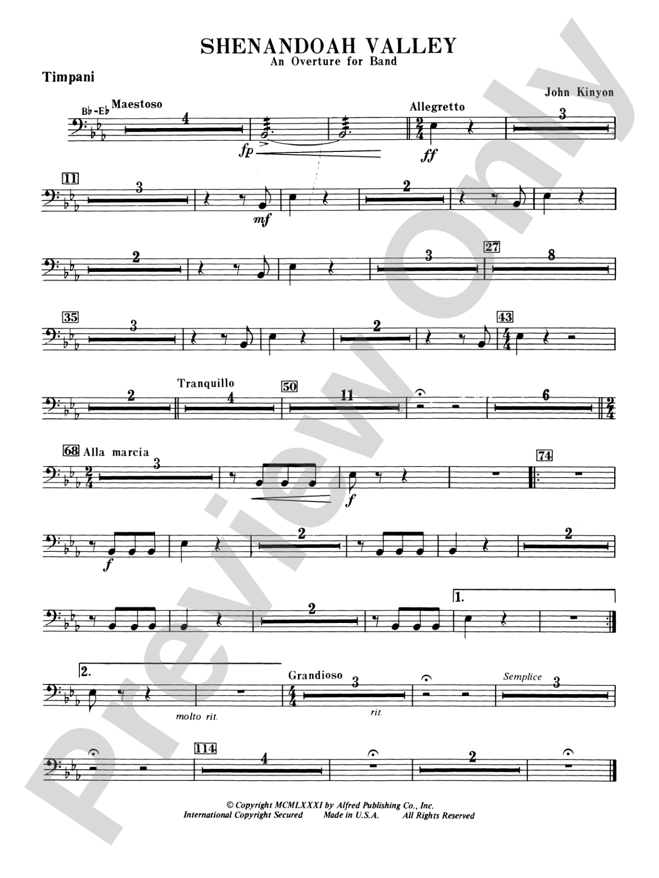 Shenandoah Valley: Timpani