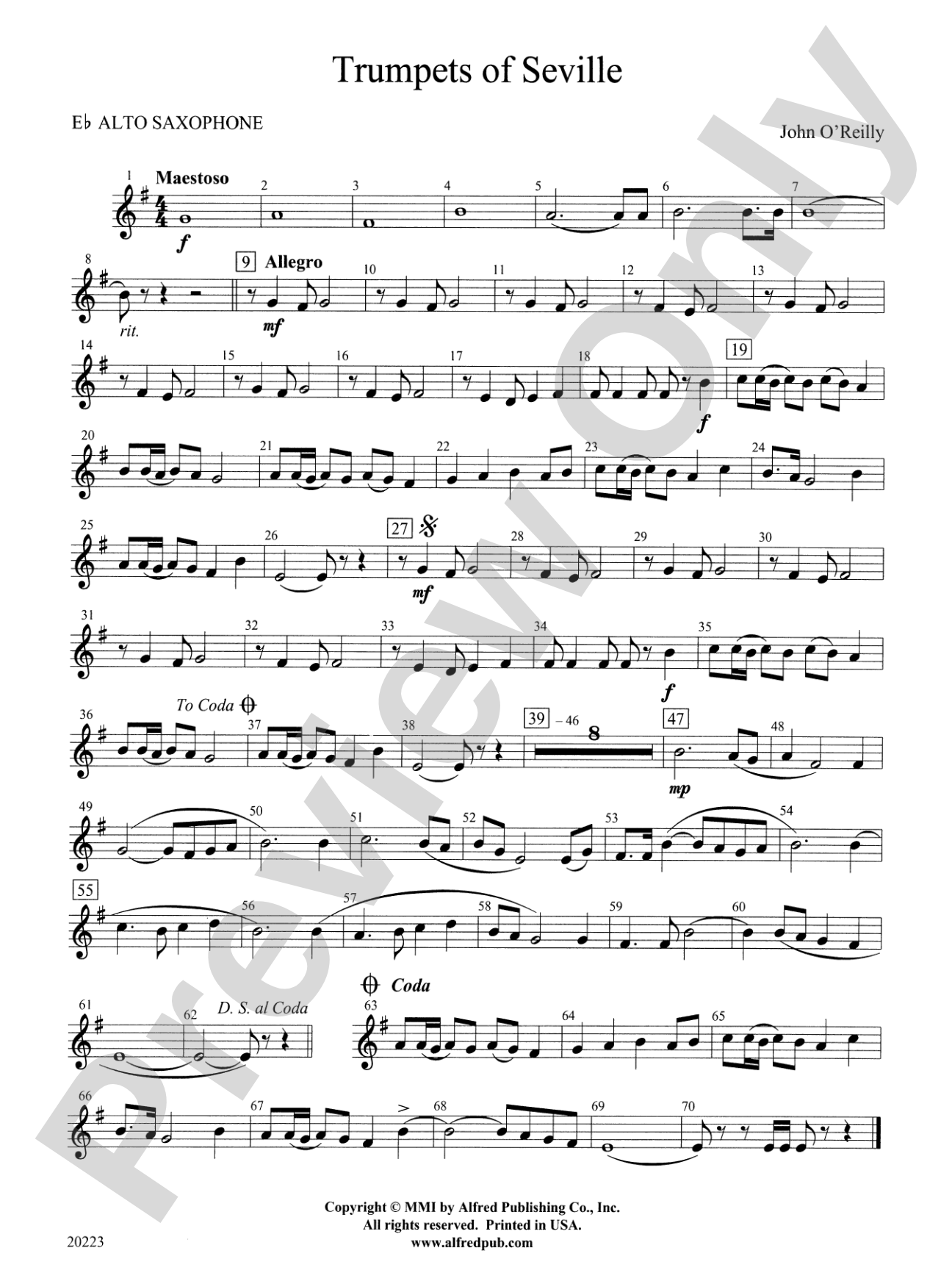 Trumpets of Seville: E-flat Alto Saxophone