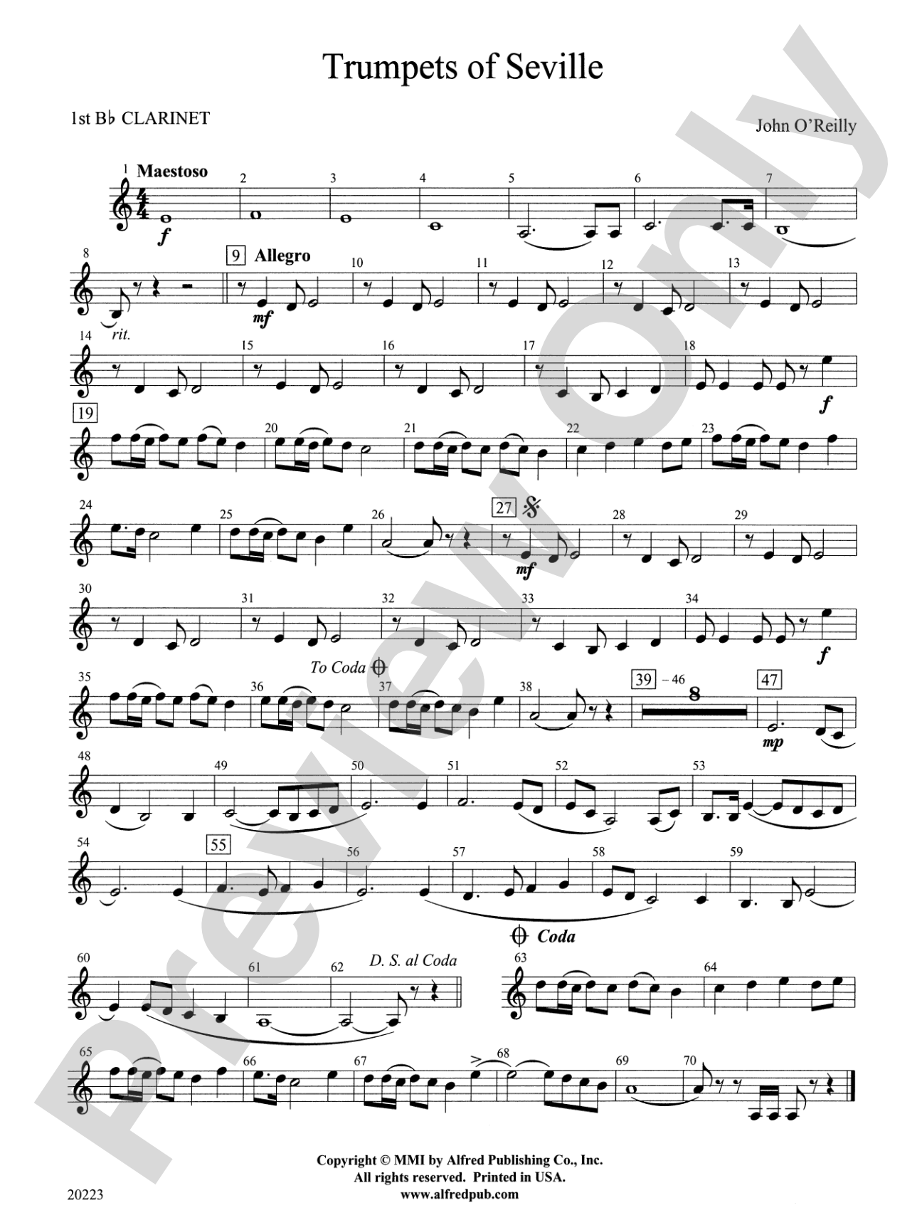 Trumpets of Seville: 1st B-flat Clarinet