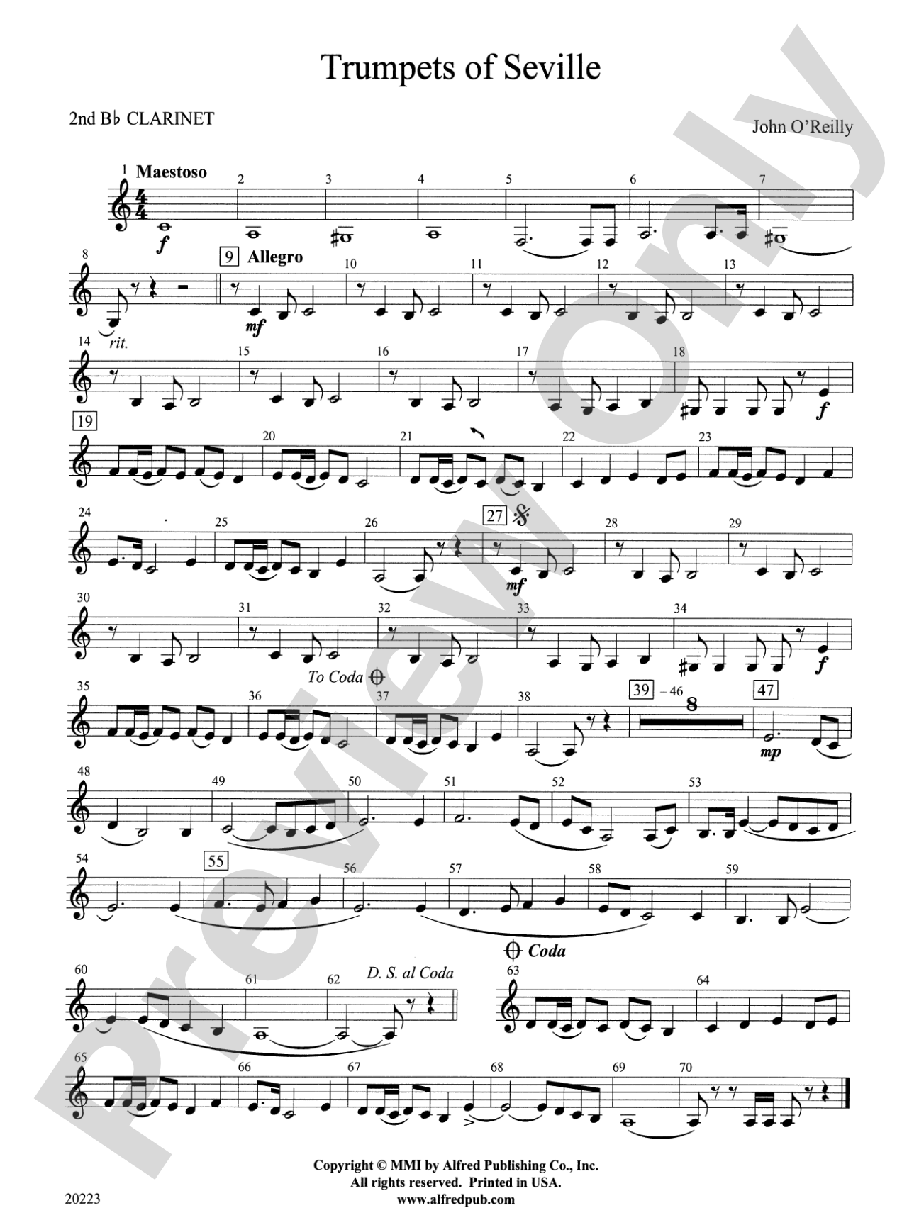 Trumpets of Seville: 2nd B-flat Clarinet