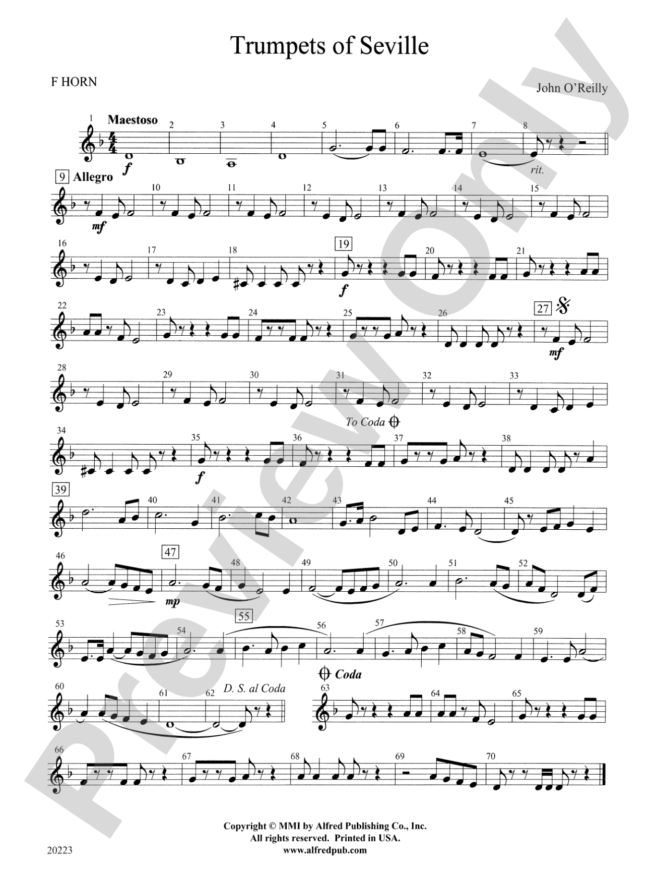 Trumpets of Seville: 1st F Horn