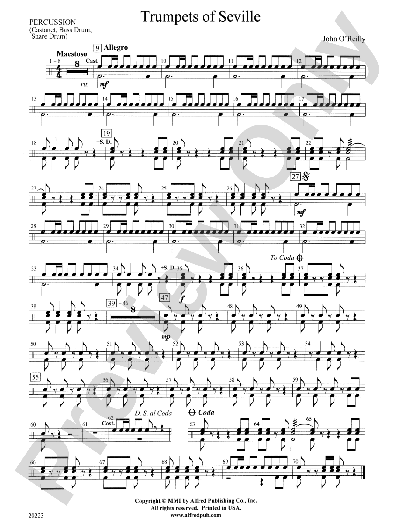 Trumpets of Seville: 1st Percussion