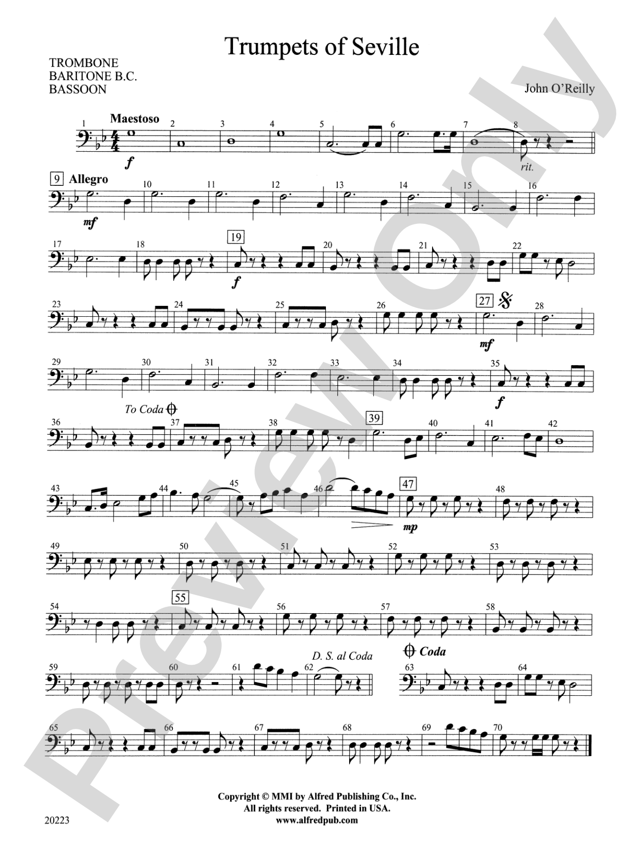 Trumpets of Seville: 1st Trombone