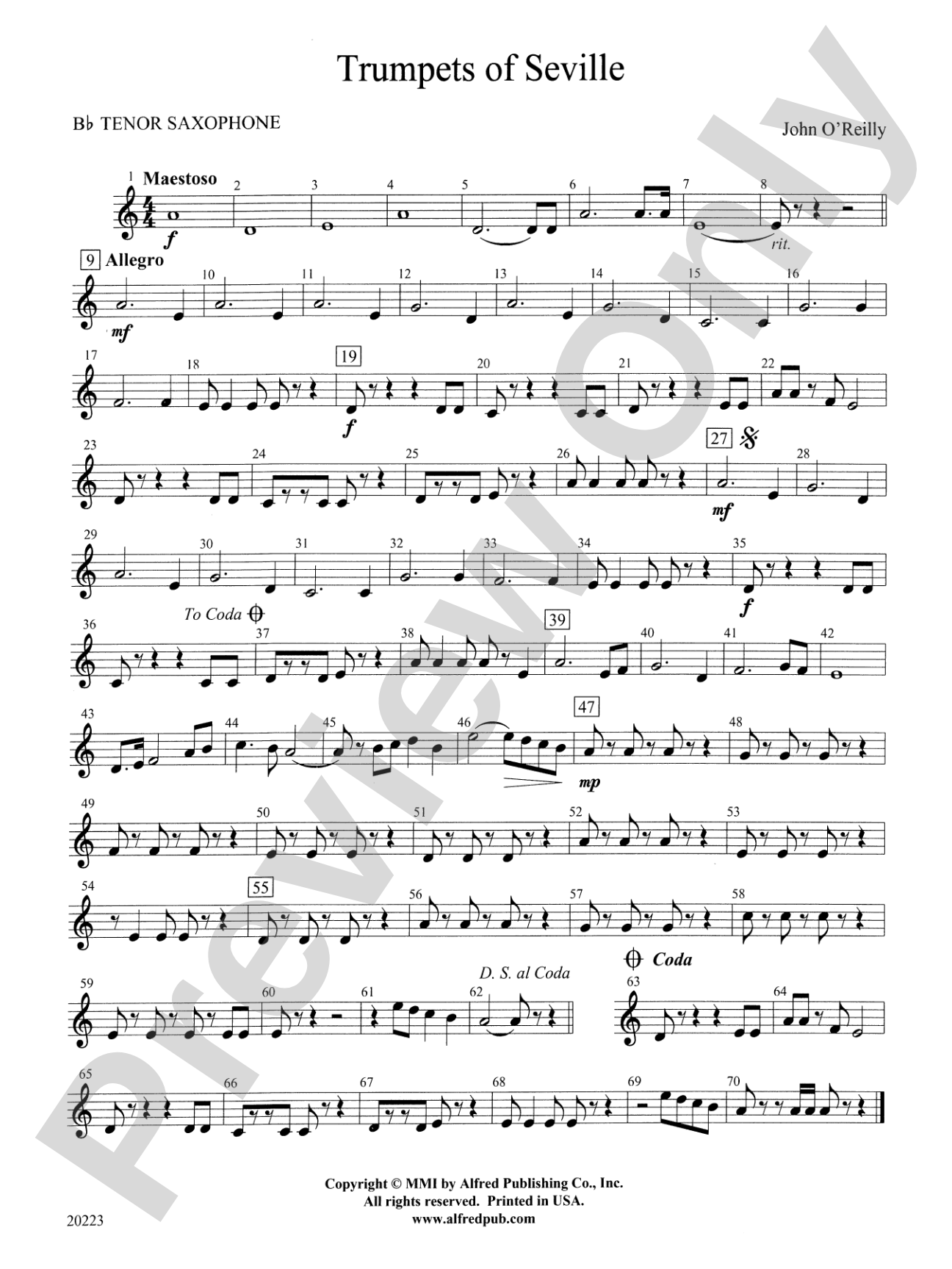 Trumpets of Seville: B-flat Tenor Saxophone