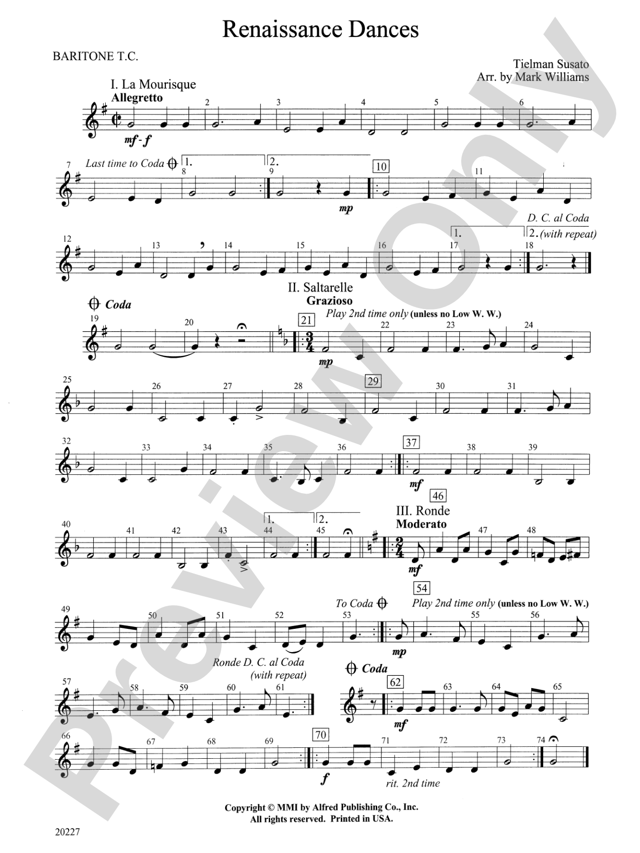 Renaissance Dances: Baritone T.C.