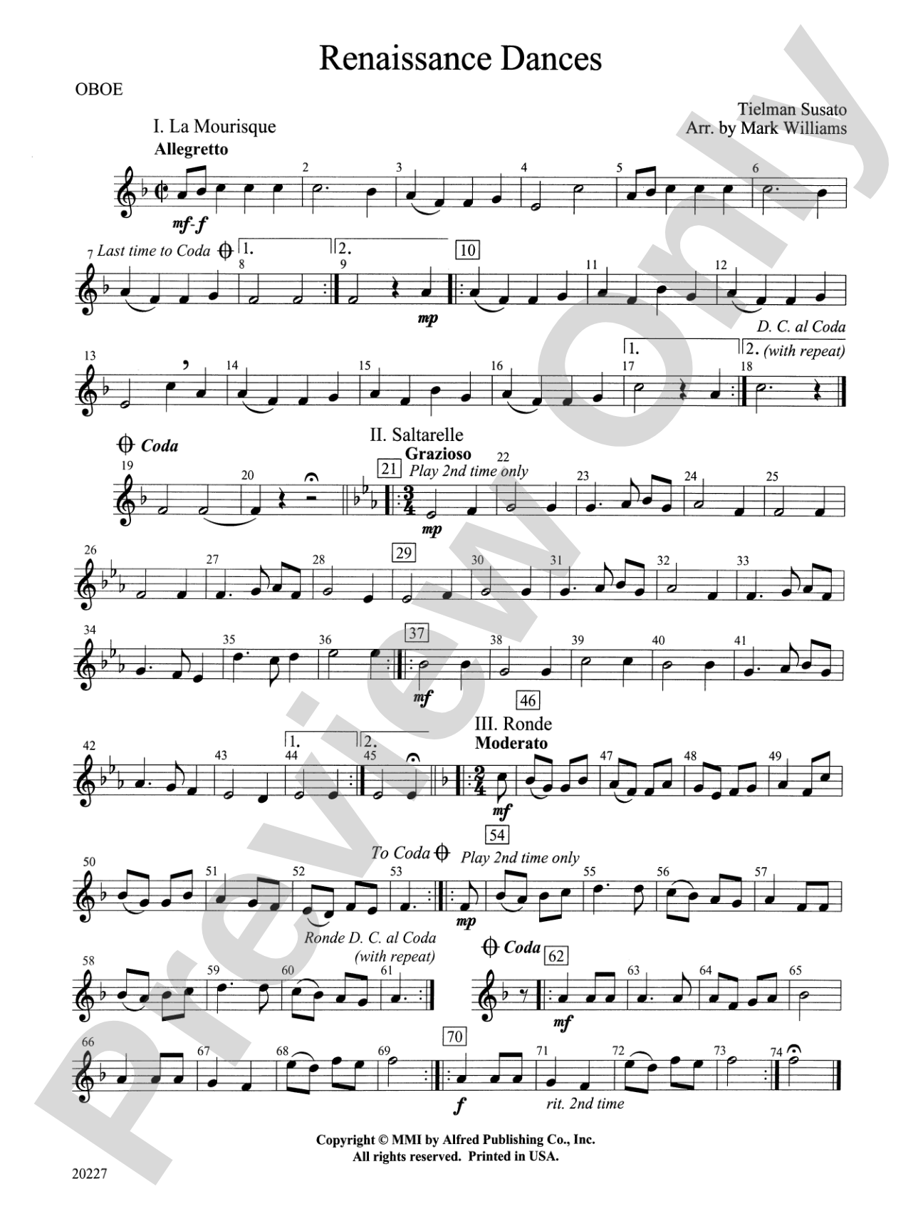 Renaissance Dances: Oboe