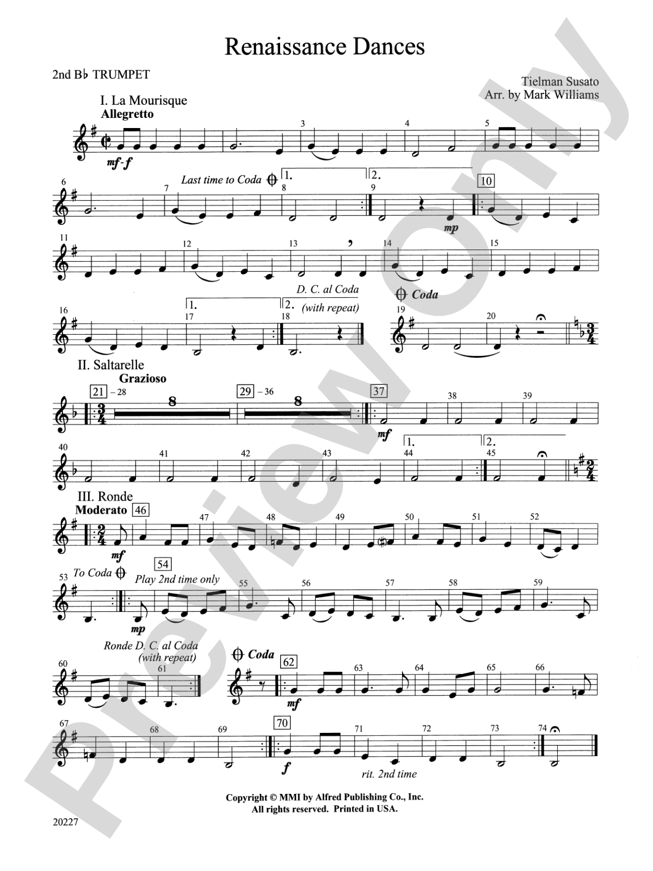 Renaissance Dances: 2nd B-flat Trumpet