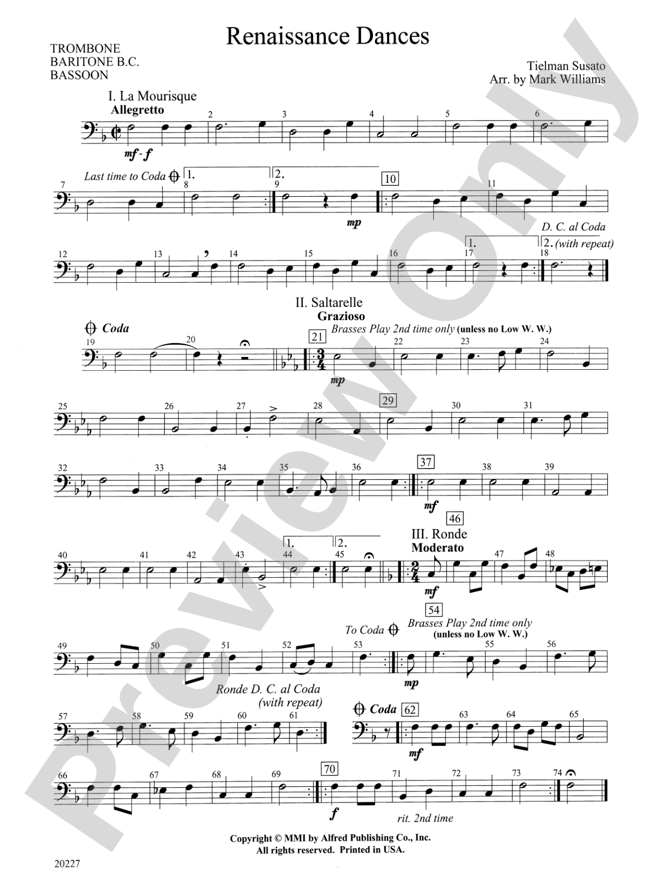 Renaissance Dances: 1st Trombone