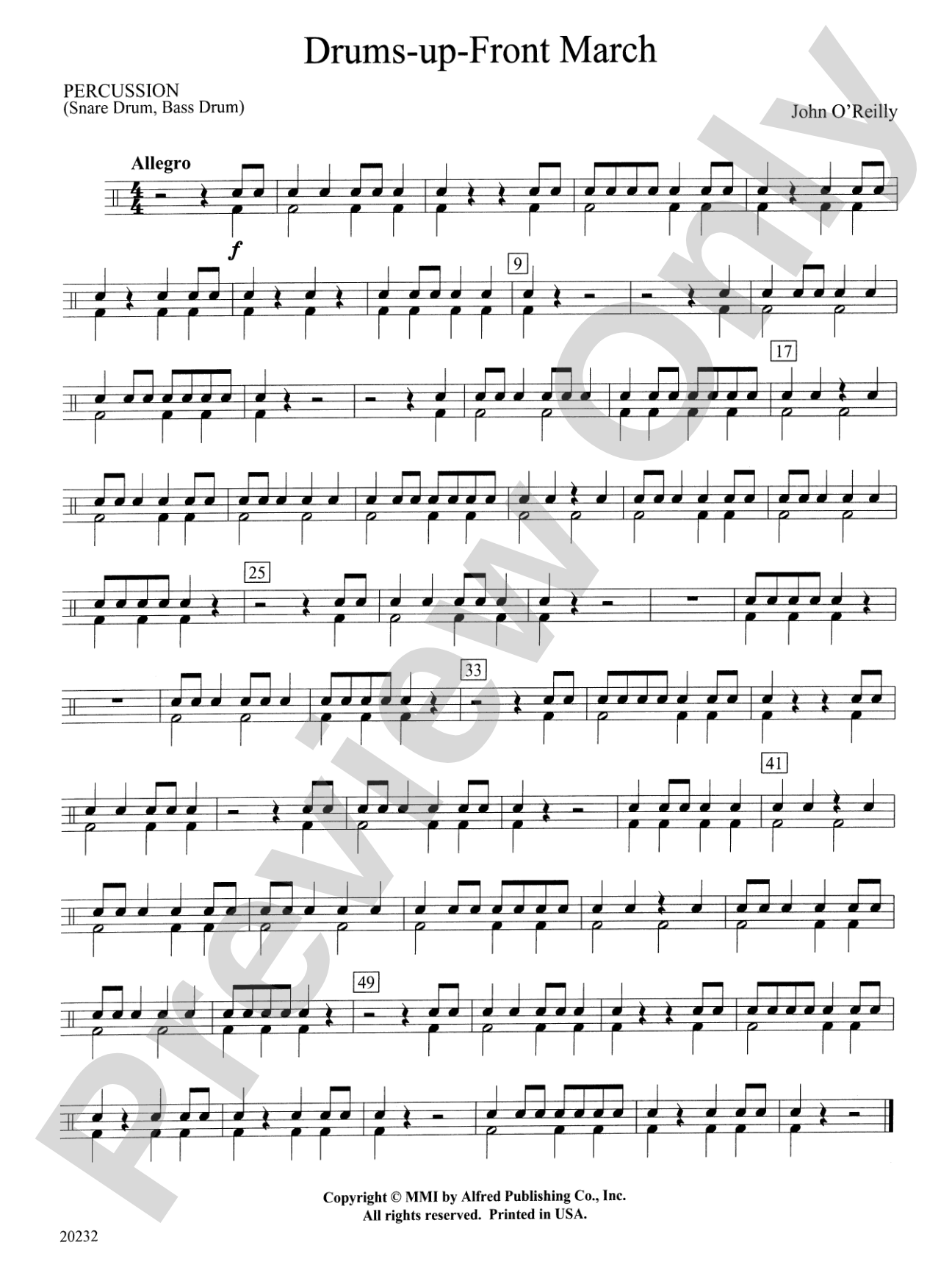 Drums-up-Front March: 1st Percussion
