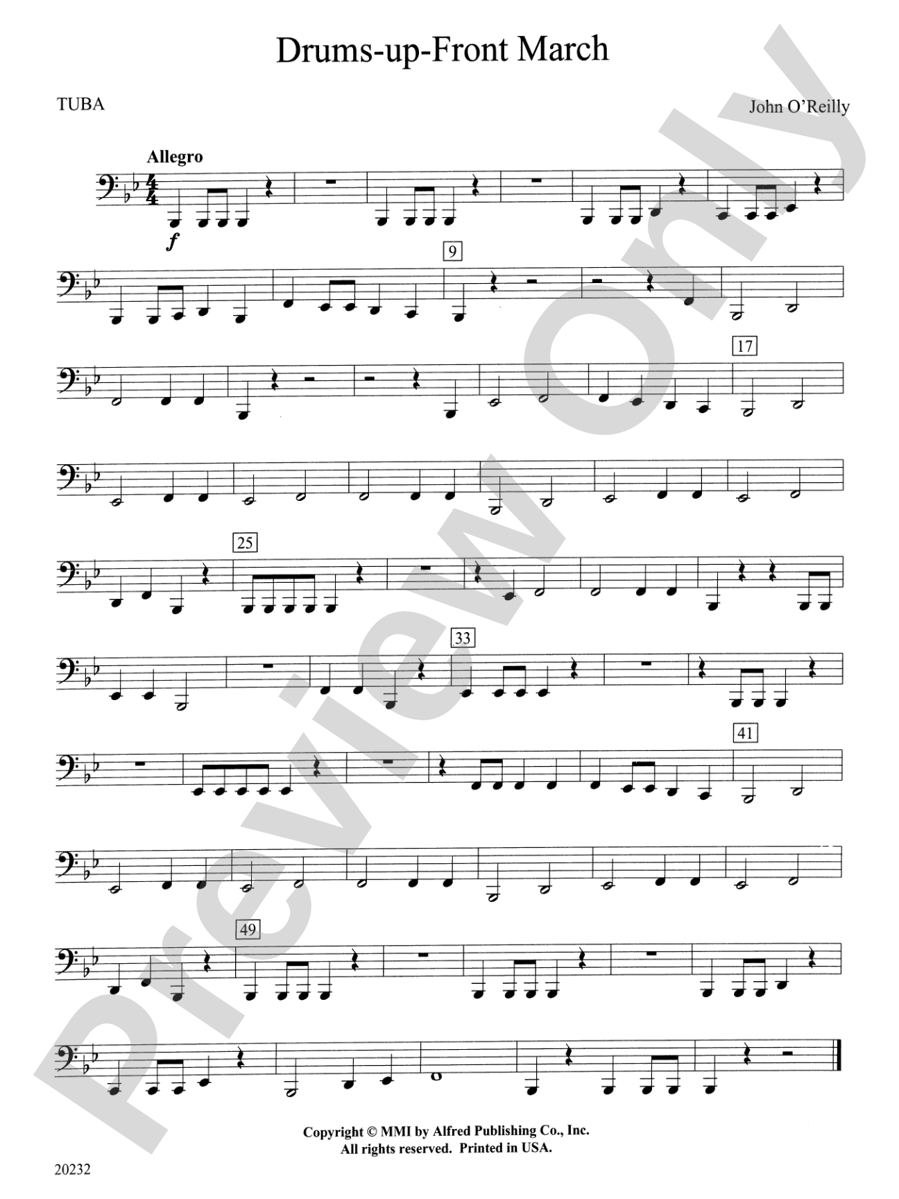 Drums-up-Front March: Tuba