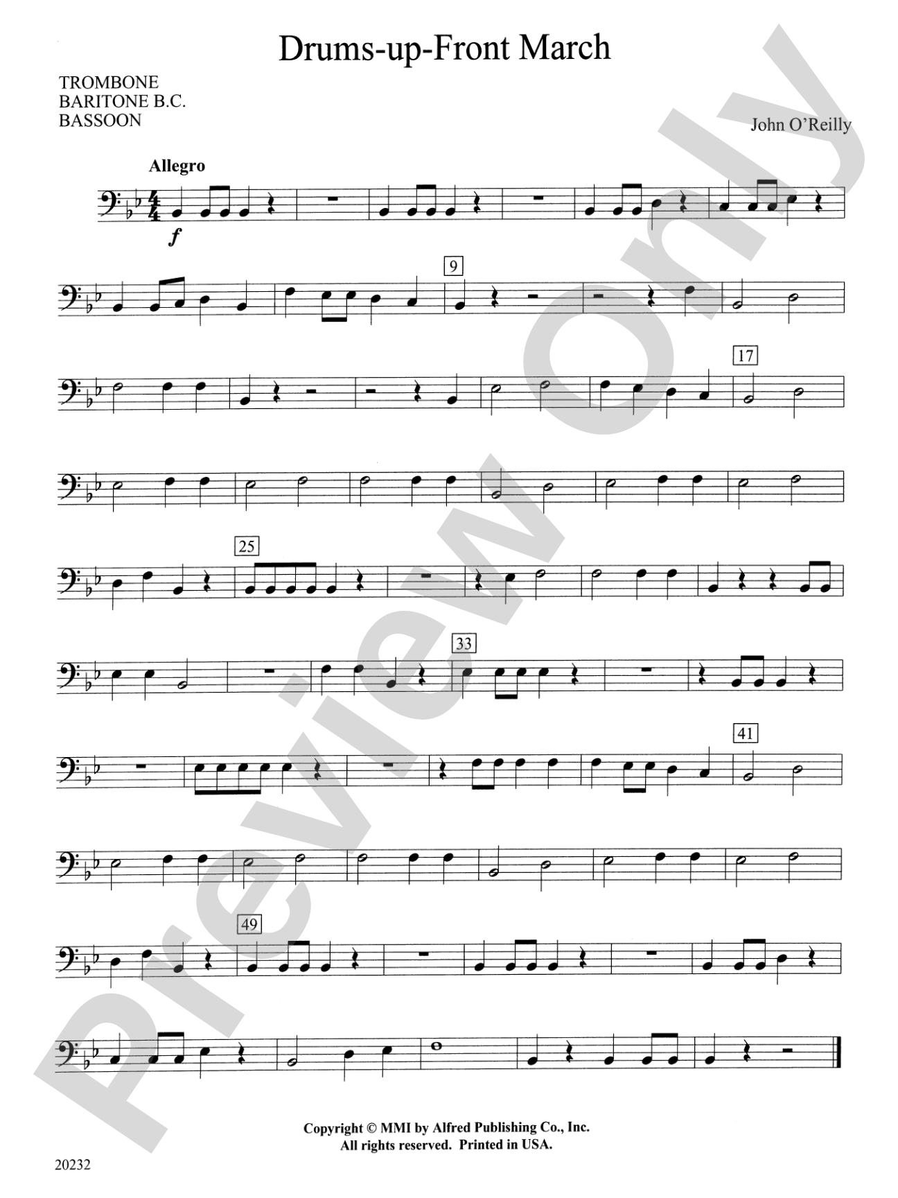 Drums-up-Front March: 1st Trombone