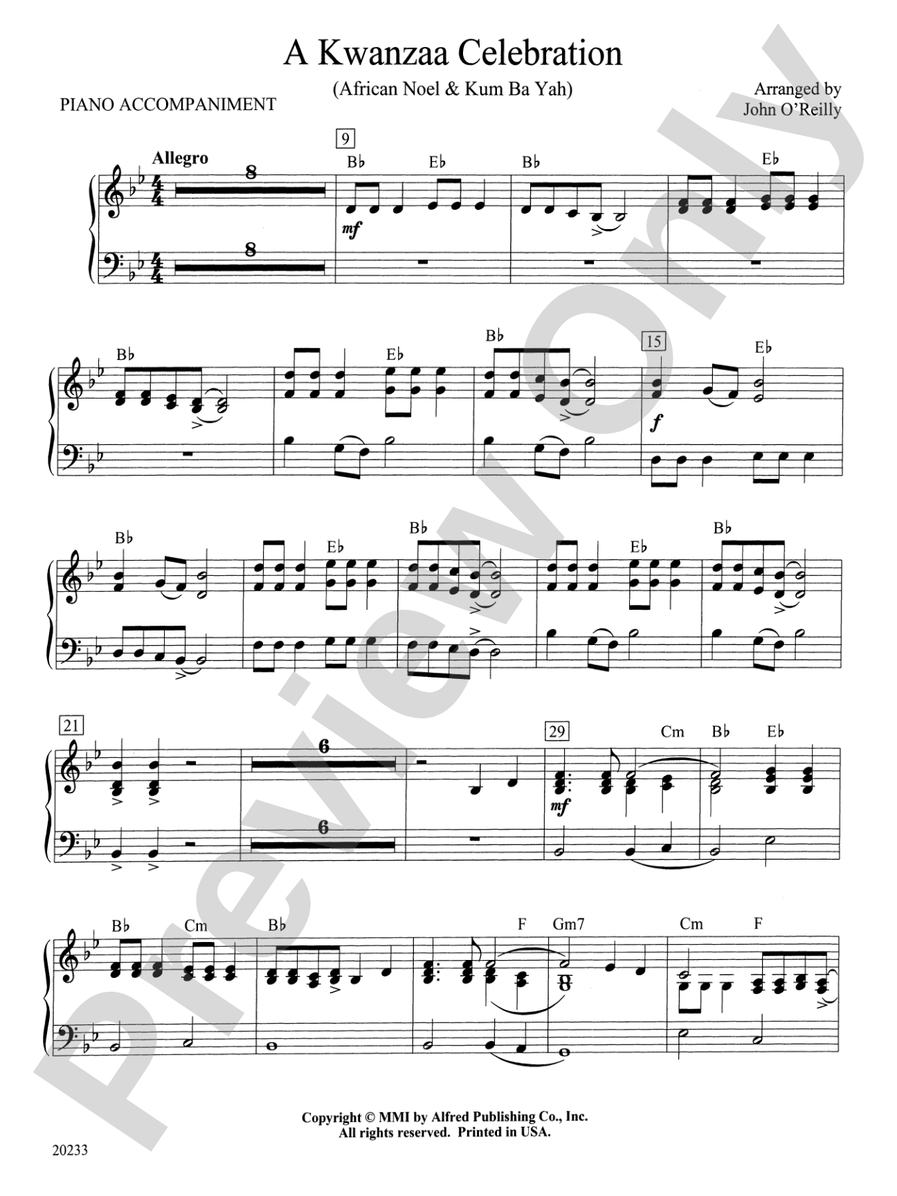 A Kwanzaa Celebration: Piano Accompaniment