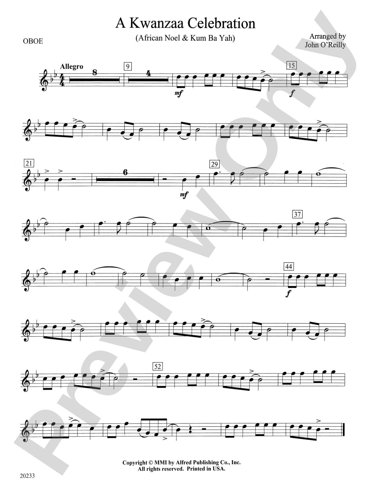A Kwanzaa Celebration: Oboe