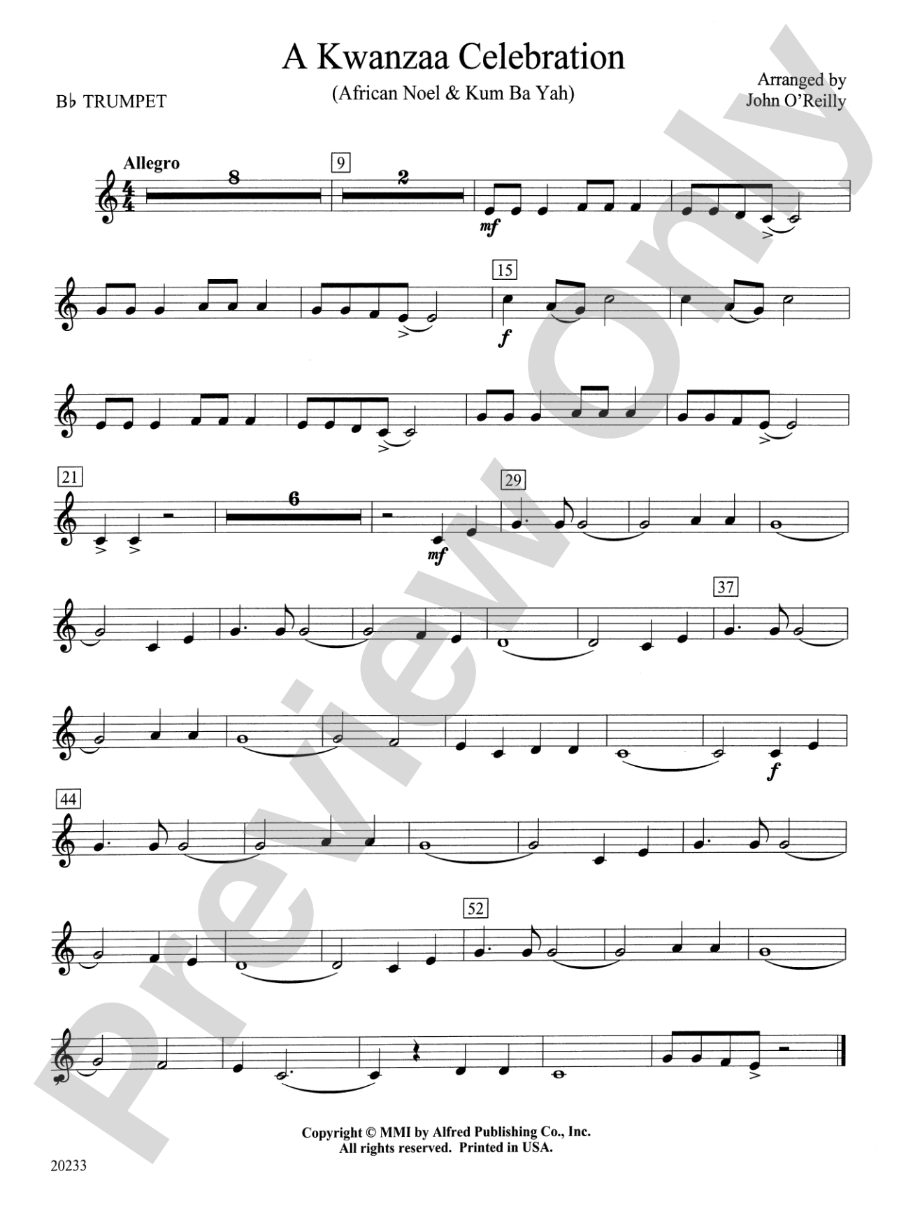 A Kwanzaa Celebration: 1st B-flat Trumpet