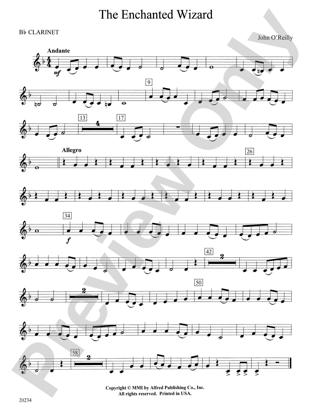 The Enchanted Wizard: 1st B-flat Clarinet