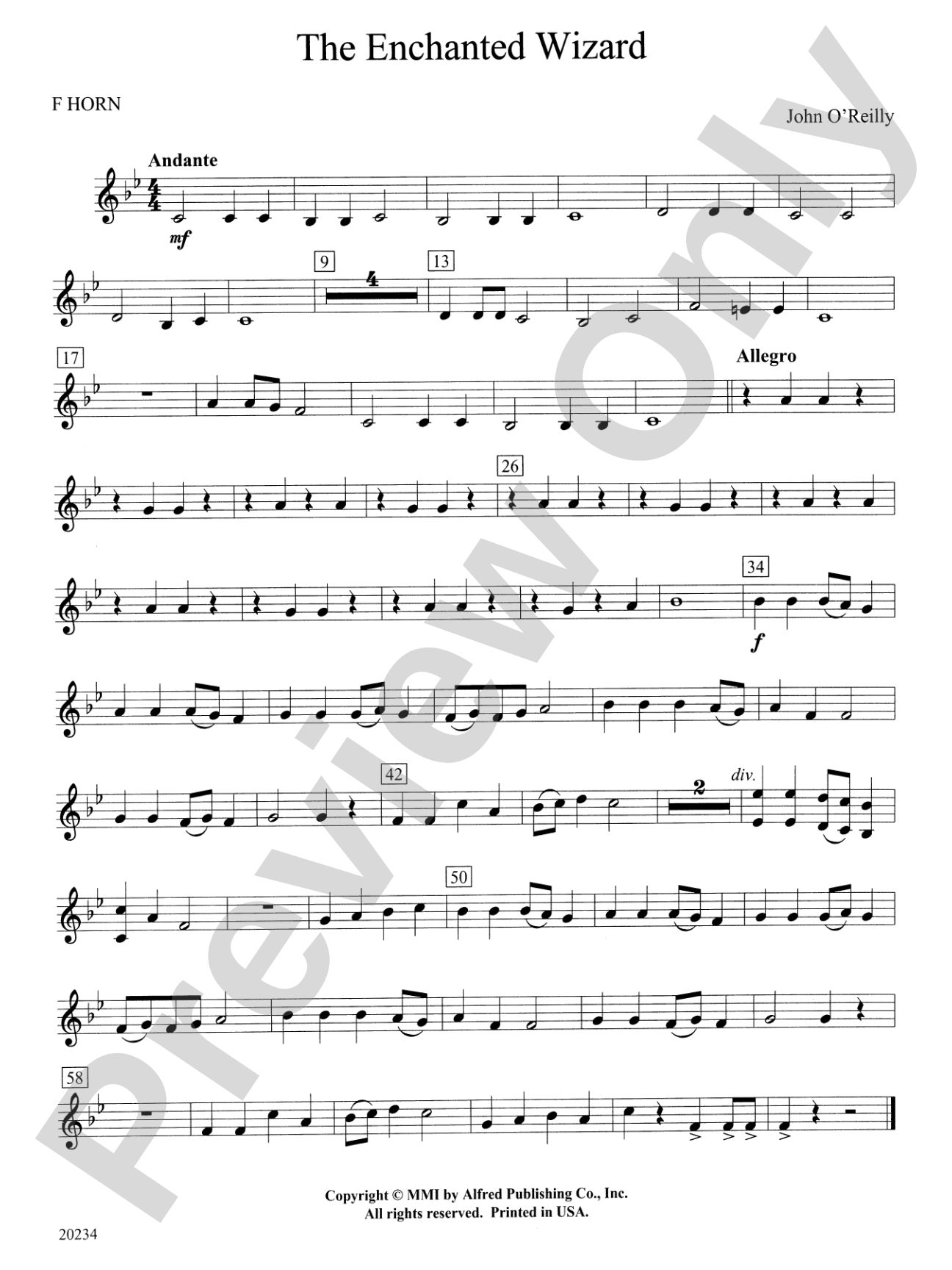 The Enchanted Wizard: 1st F Horn