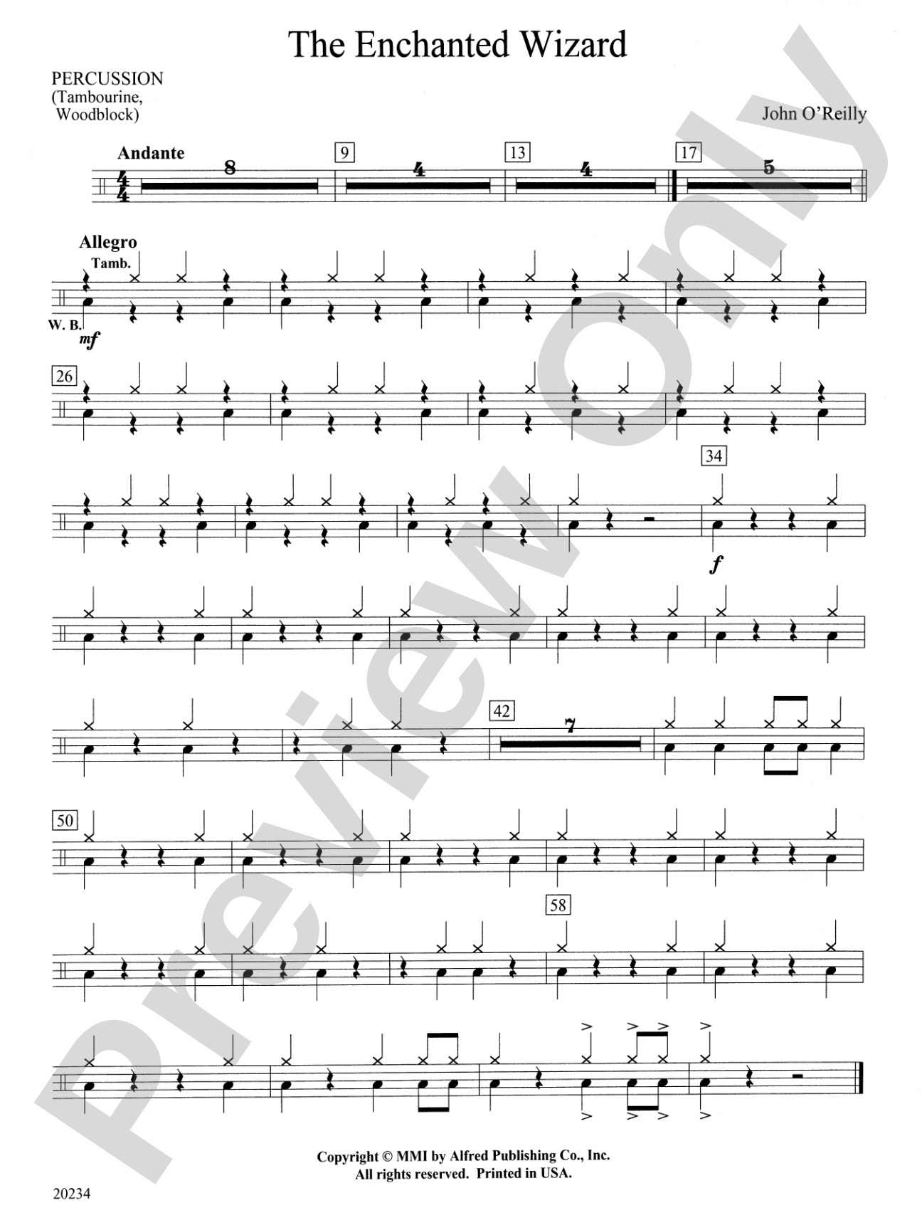The Enchanted Wizard: 1st Percussion
