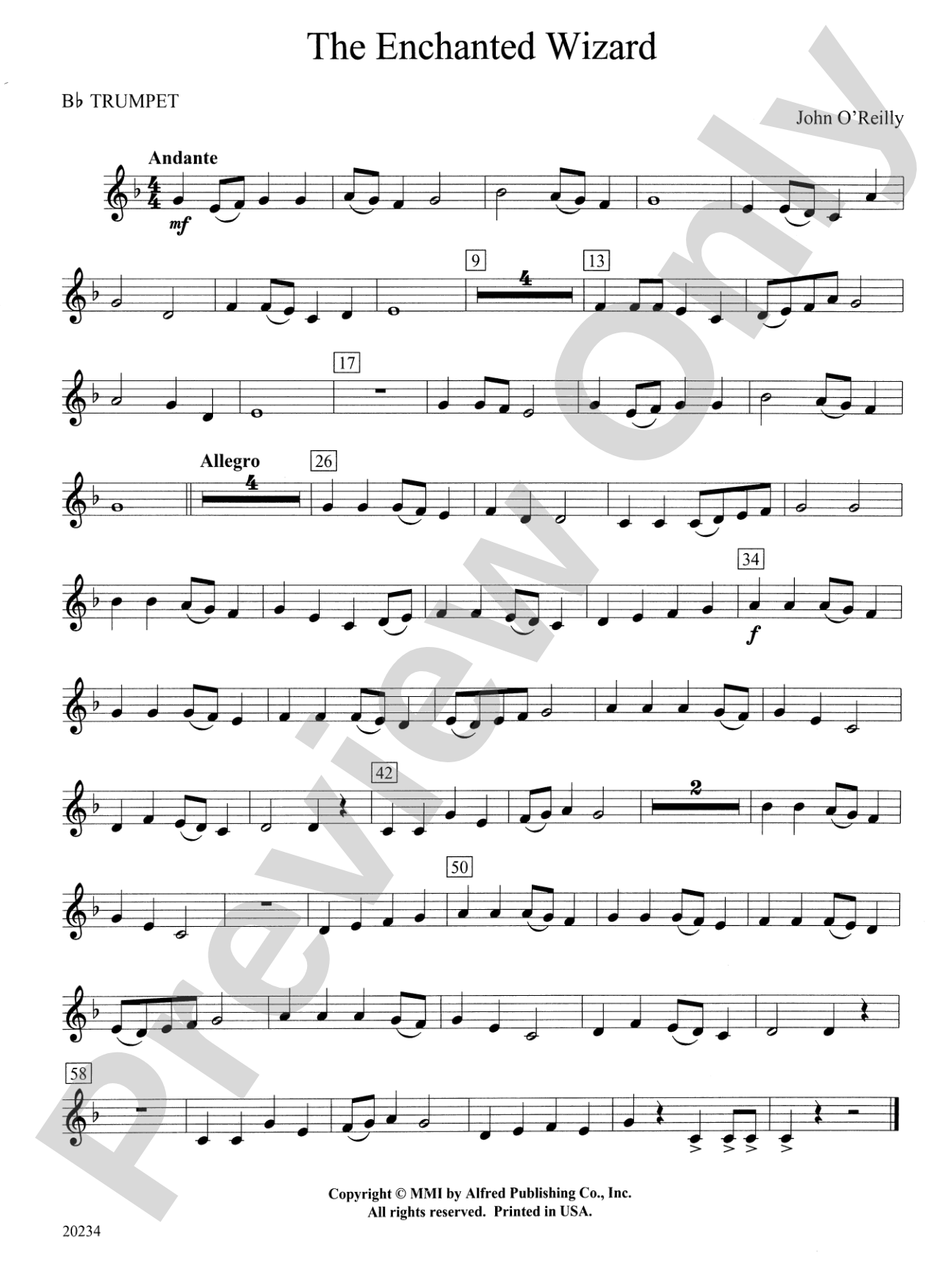 The Enchanted Wizard: 1st B-flat Trumpet
