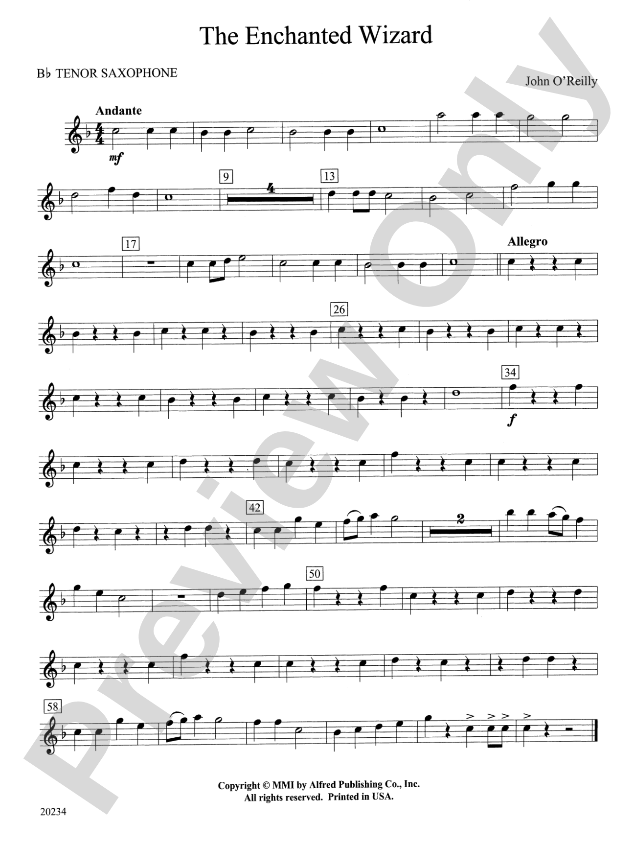 The Enchanted Wizard: B-flat Tenor Saxophone