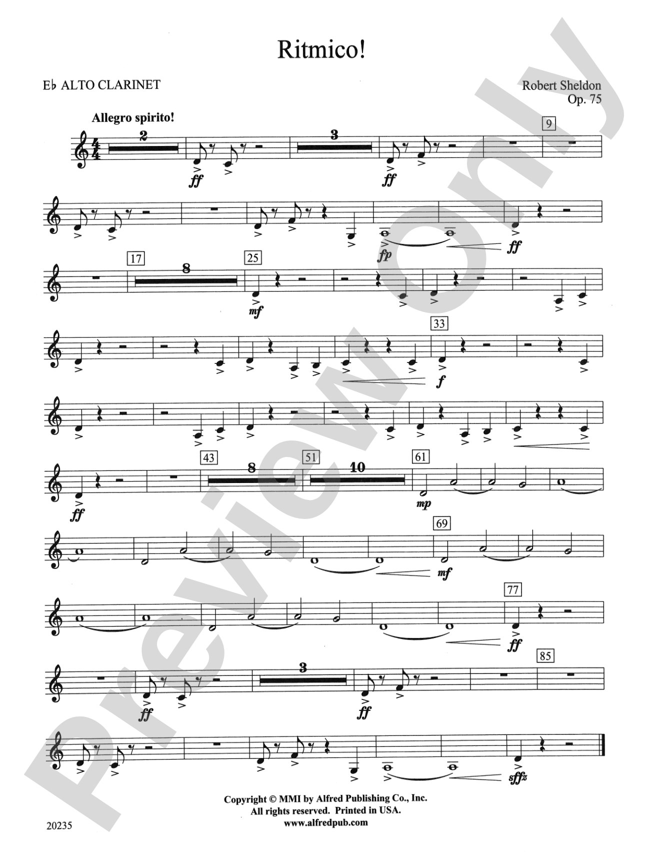 Ritmico!: E-flat Alto Clarinet