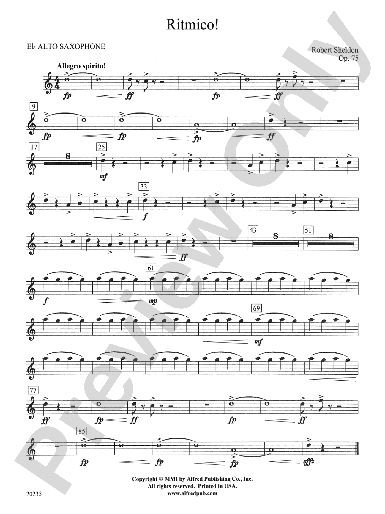 Ritmico!: E-flat Alto Saxophone