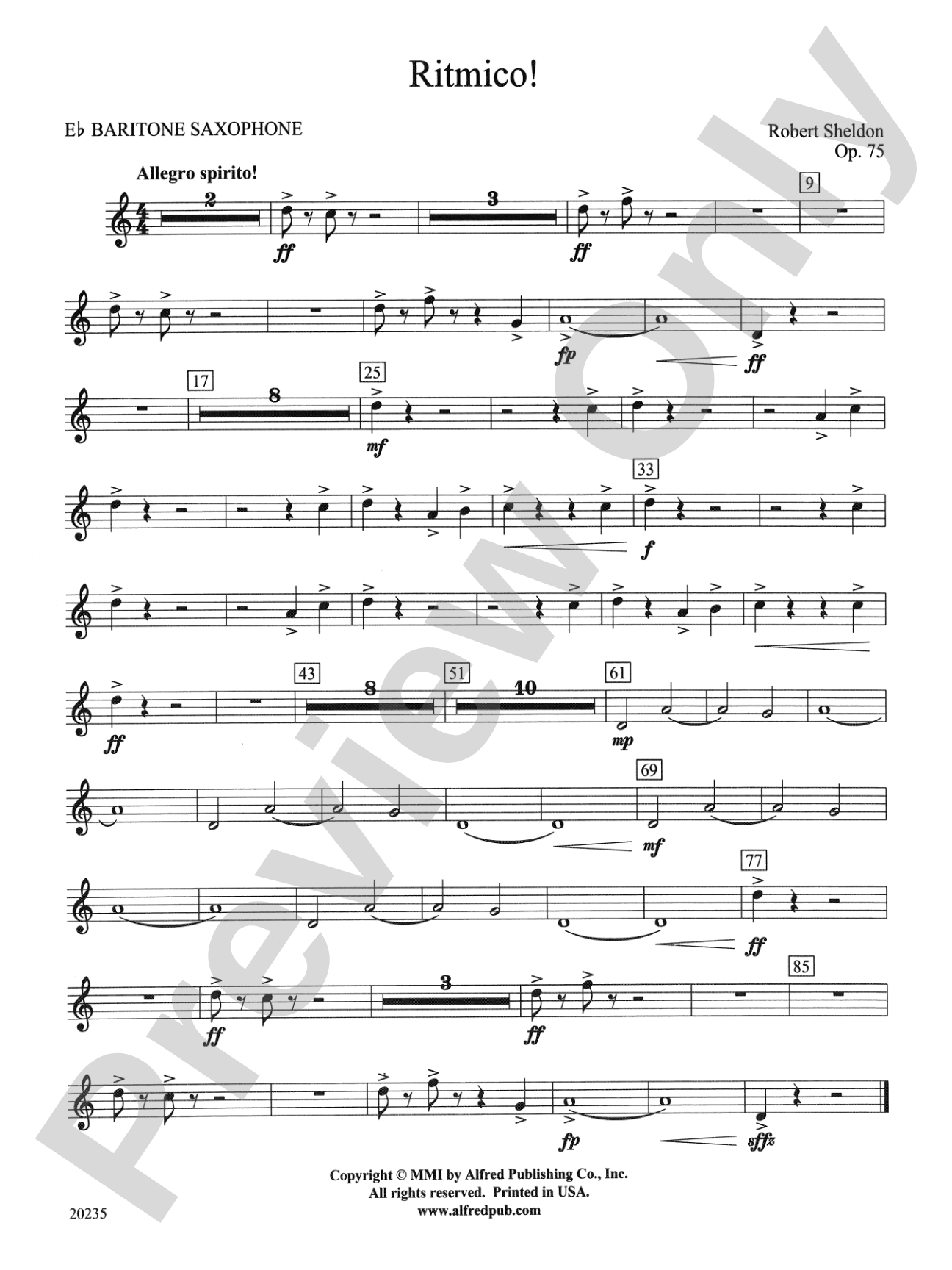 Ritmico!: E-flat Baritone Saxophone