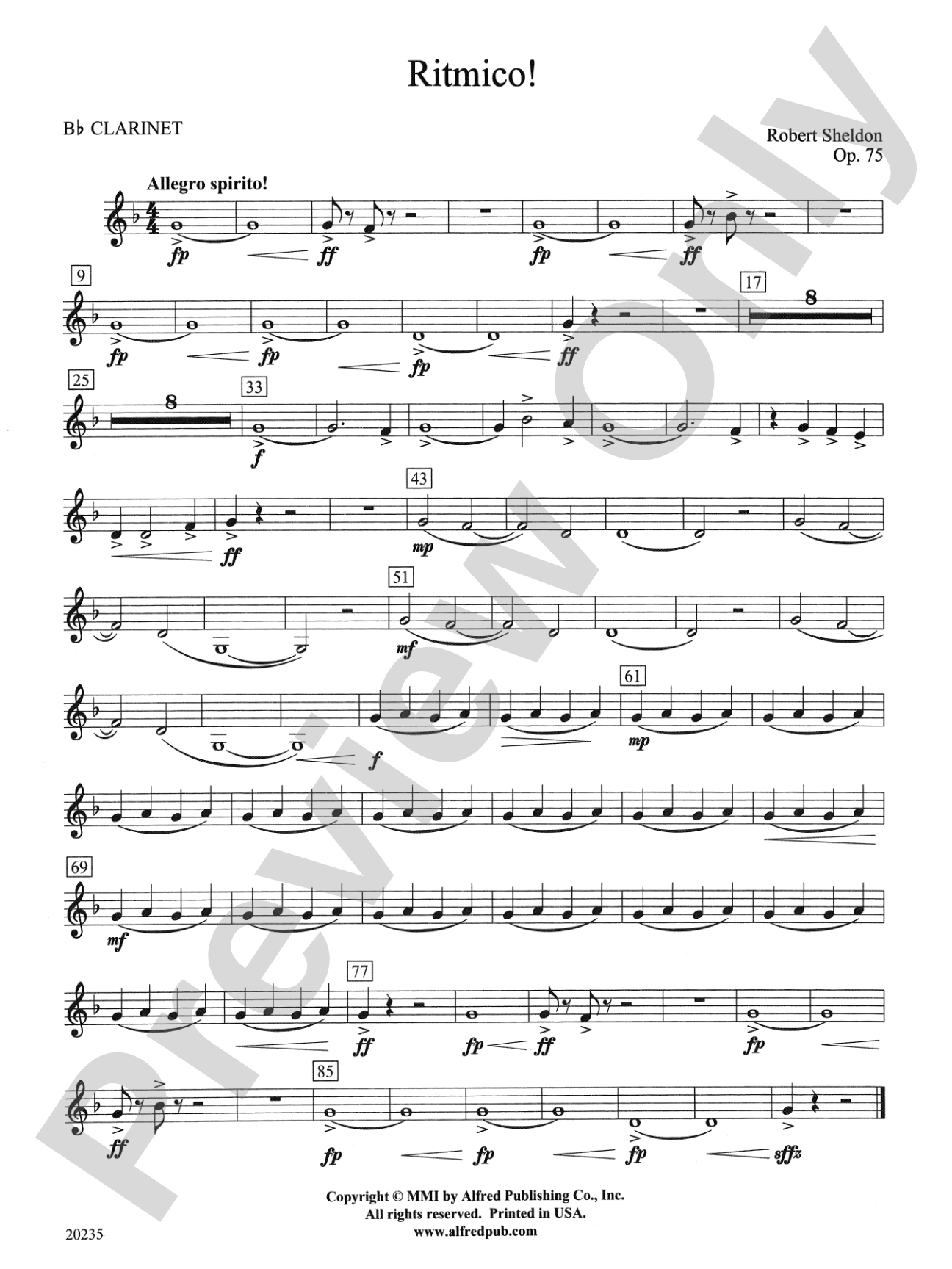 Ritmico!: 1st B-flat Clarinet