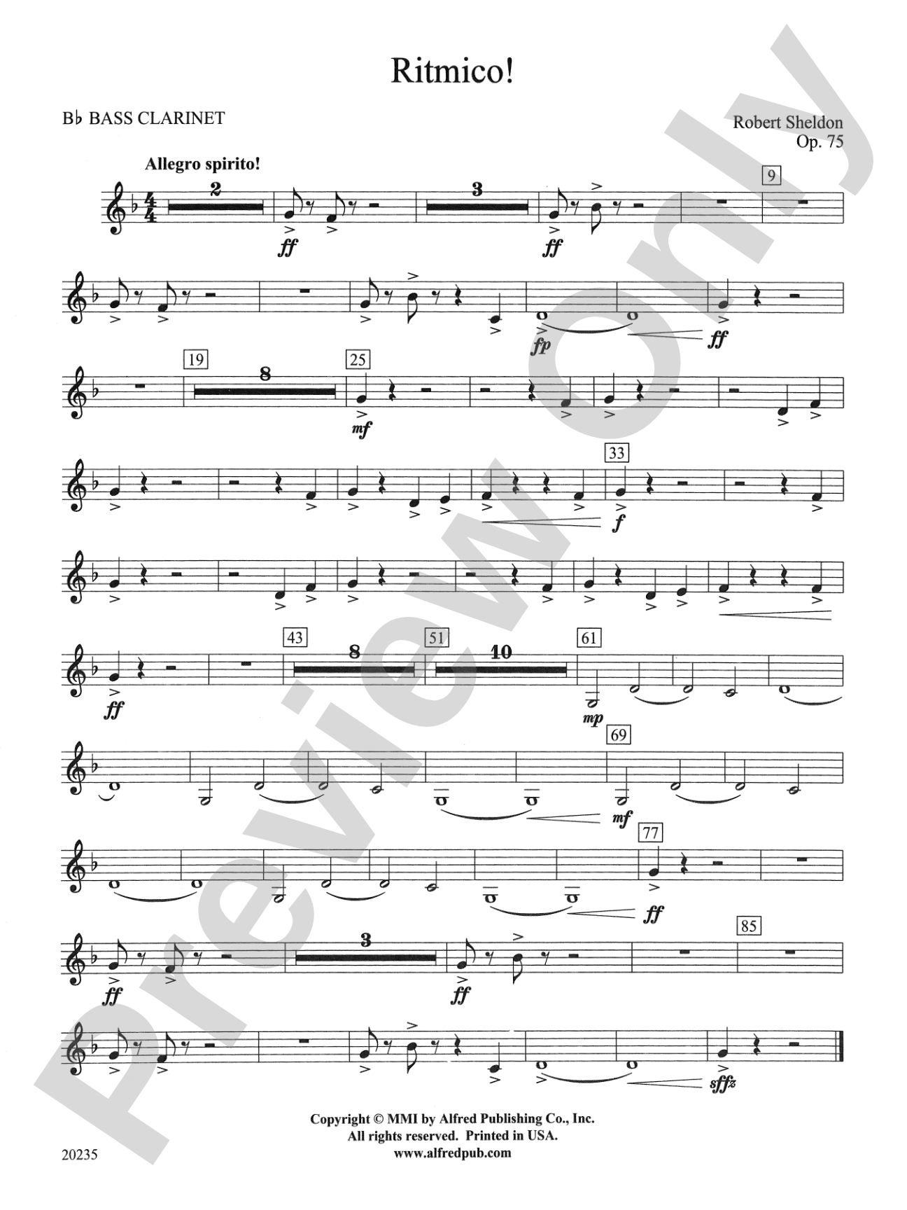 Ritmico!: B-flat Bass Clarinet