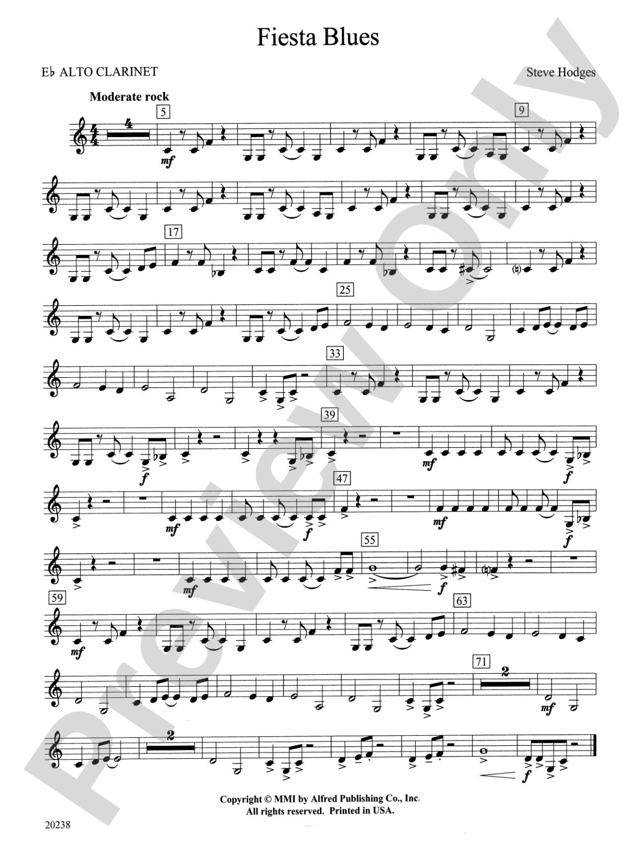 Fiesta Blues: E-flat Alto Clarinet