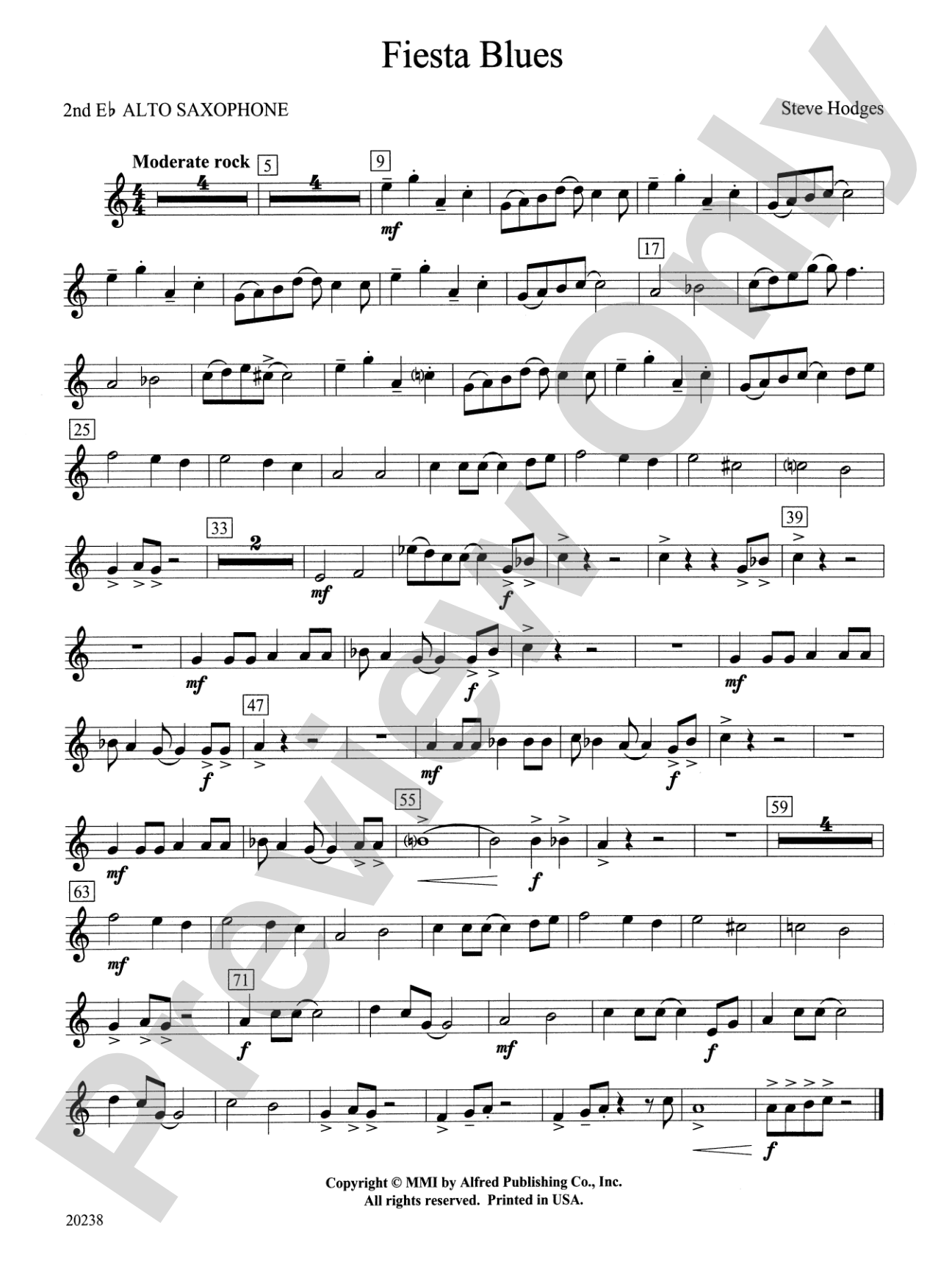 Fiesta Blues: 2nd E-flat Alto Saxophone