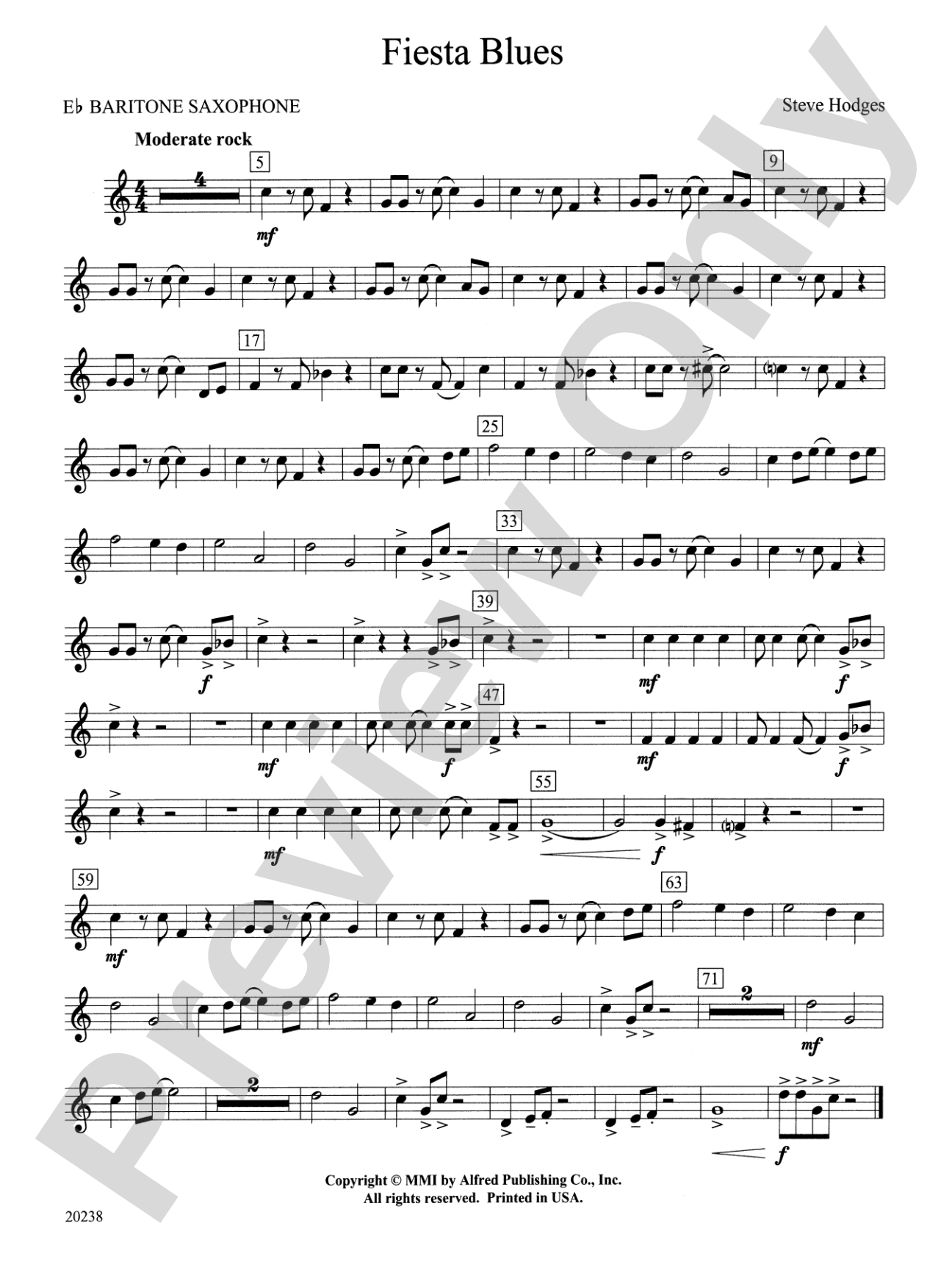 Fiesta Blues: E-flat Baritone Saxophone