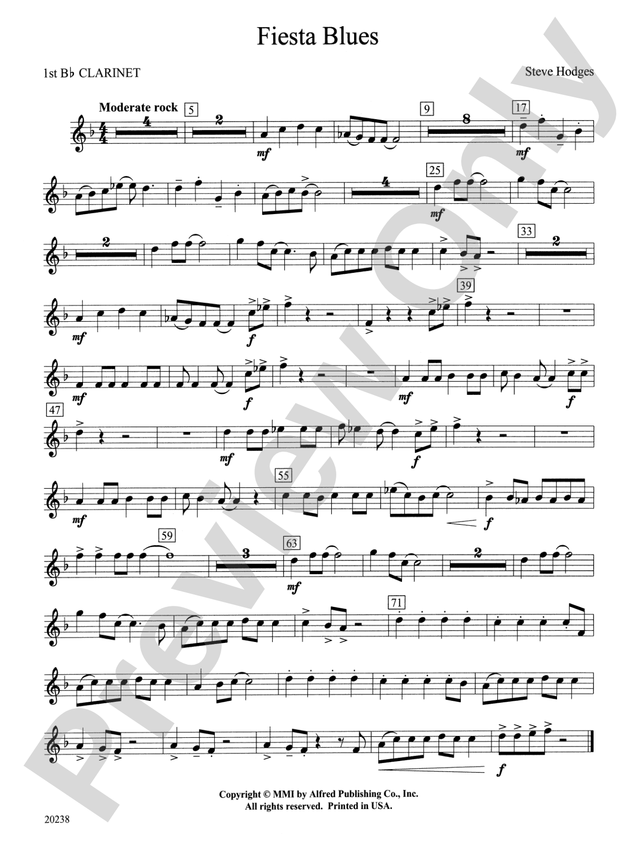 Fiesta Blues: 1st B-flat Clarinet