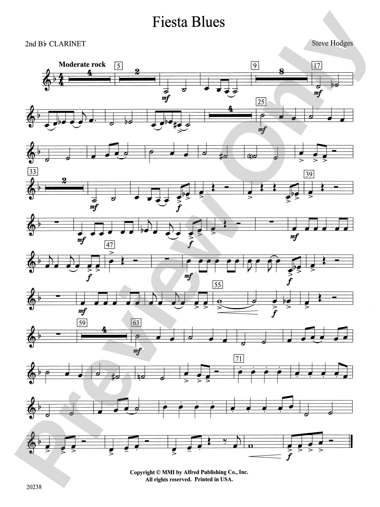 Fiesta Blues: 2nd B-flat Clarinet