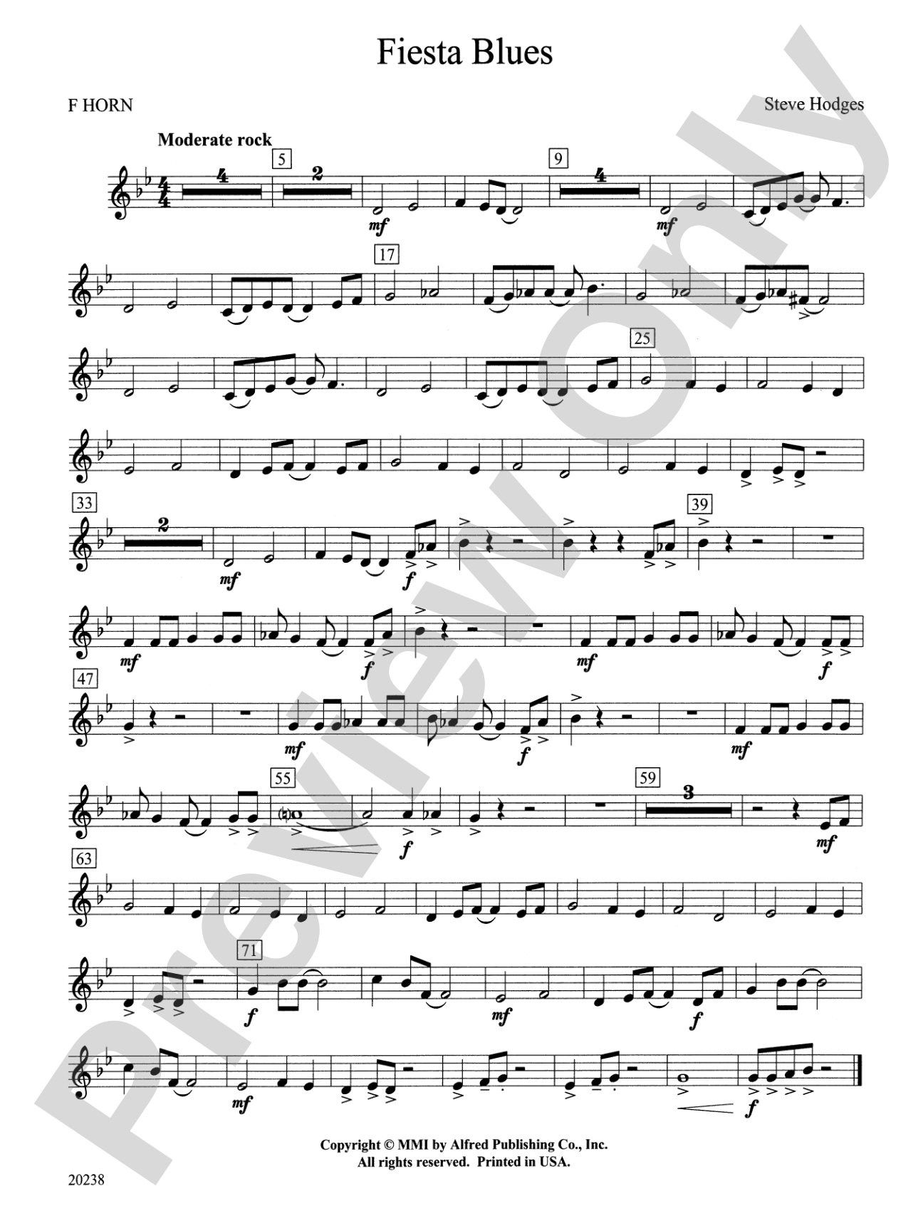 Fiesta Blues: 1st F Horn