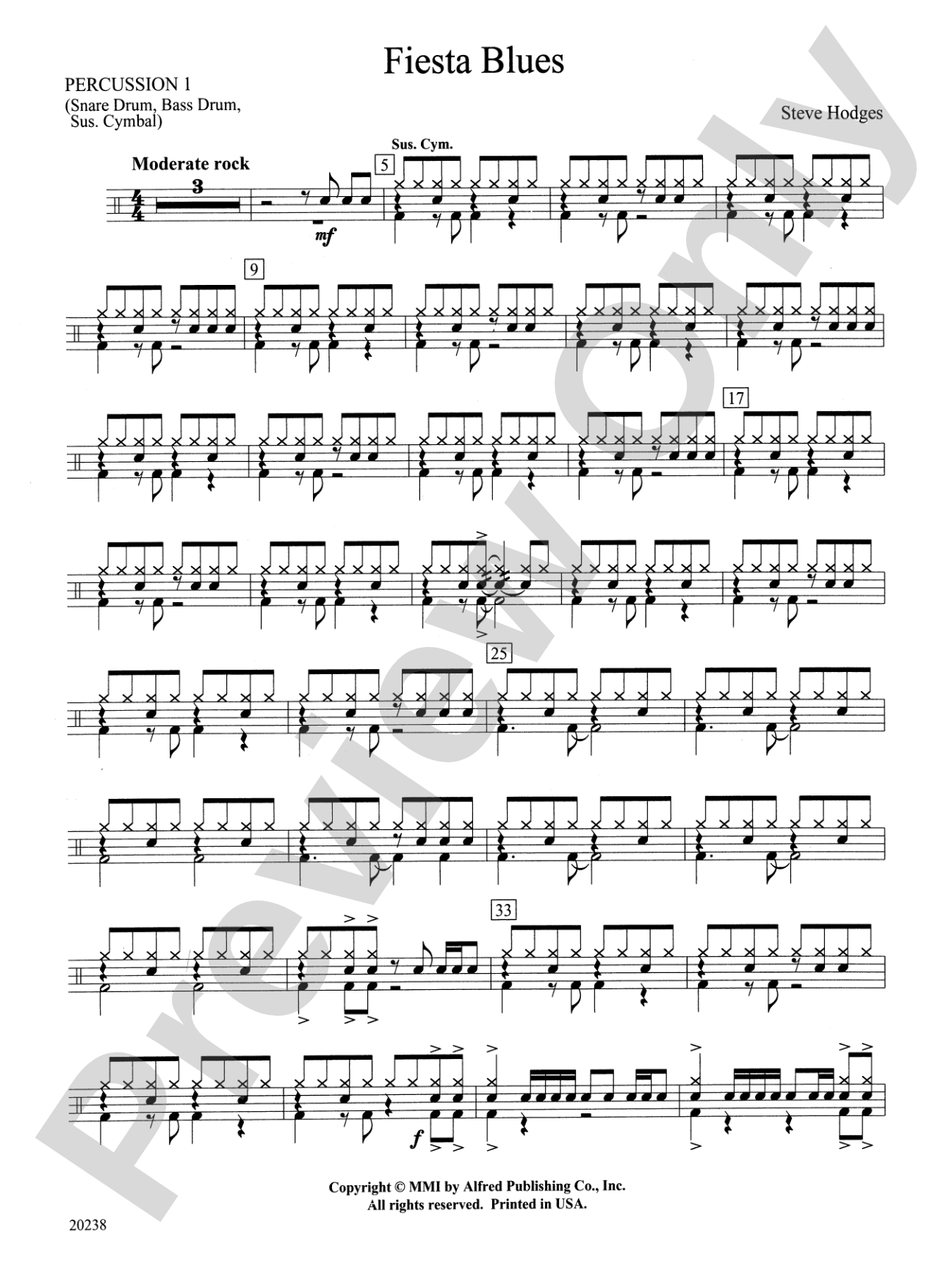 Fiesta Blues: 1st Percussion