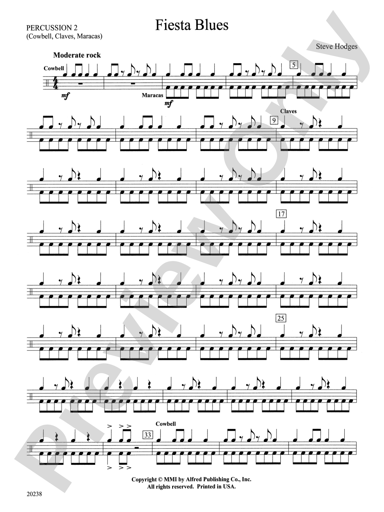 Fiesta Blues: 2nd Percussion