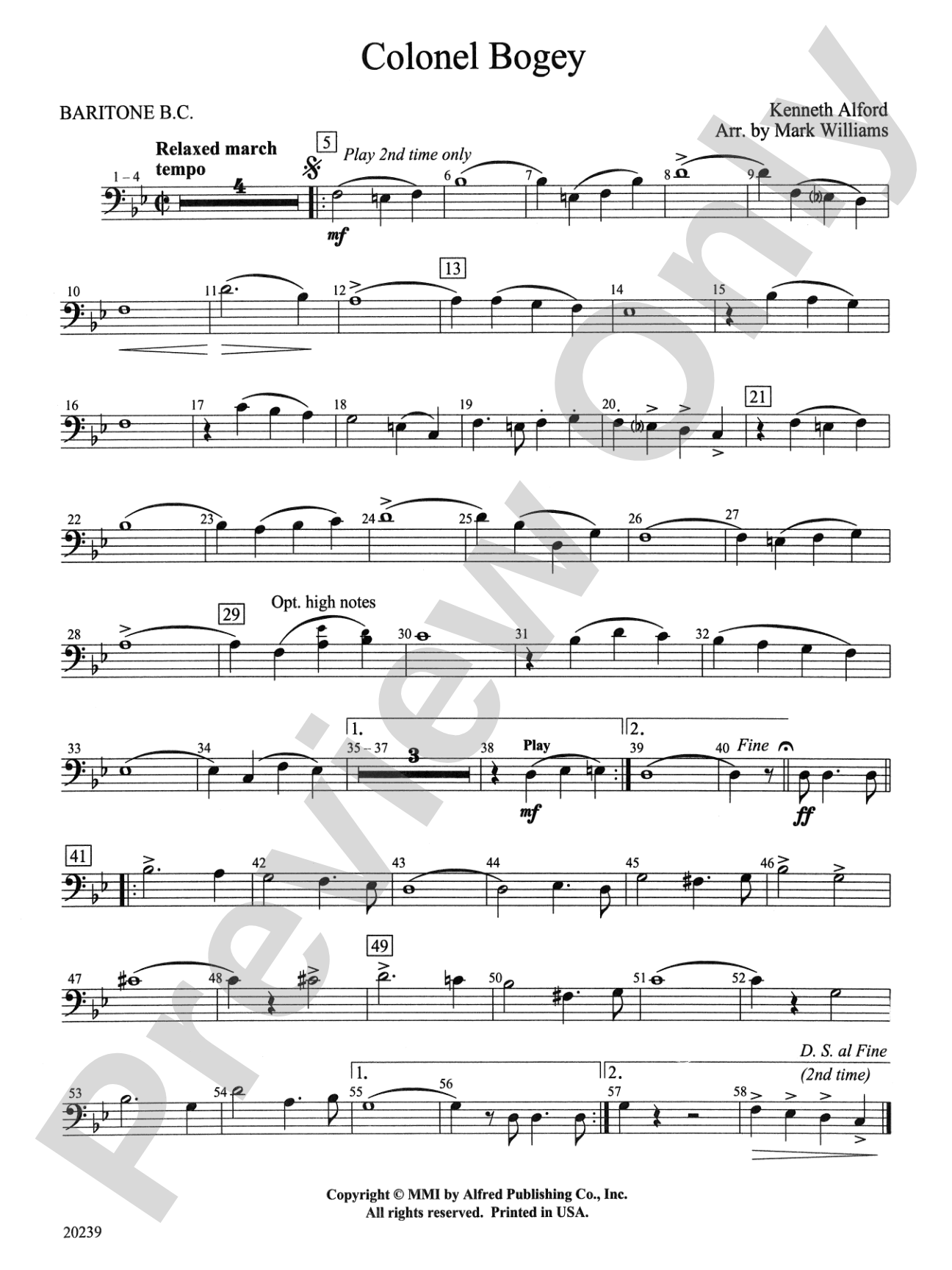 Colonel Bogey: Baritone B.C.