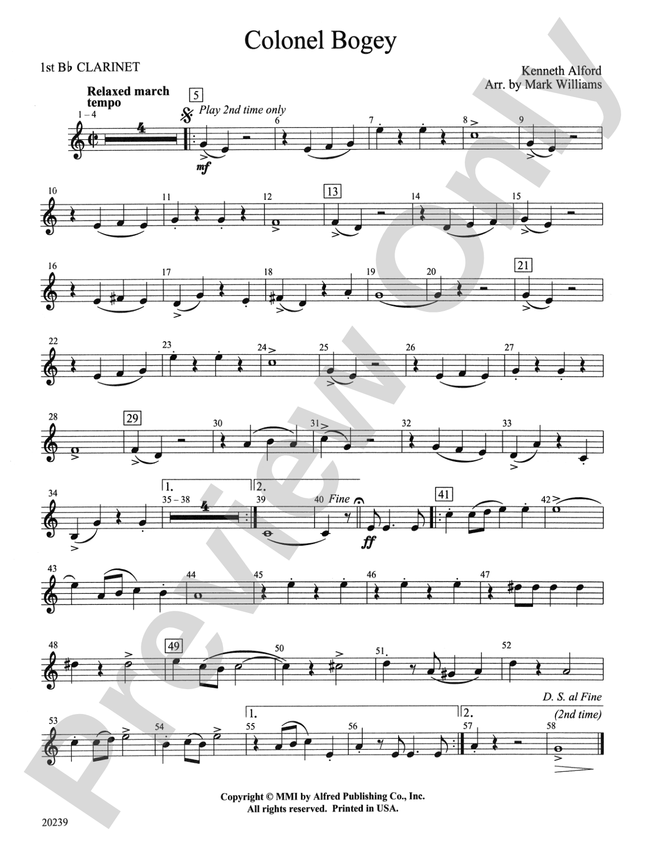 Colonel Bogey: 1st B-flat Clarinet