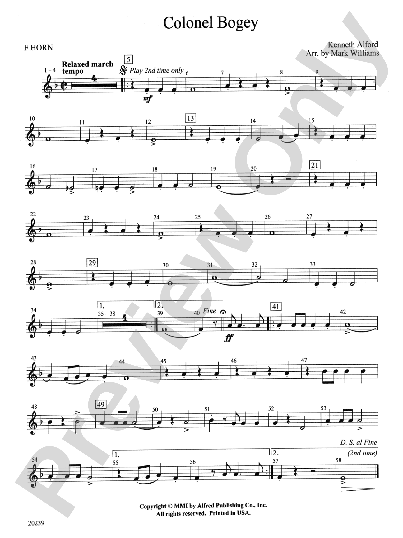 Colonel Bogey: 1st F Horn