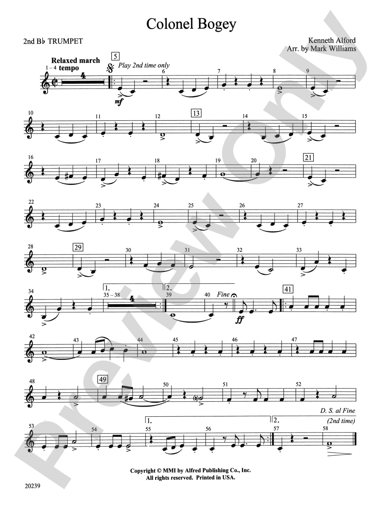 Colonel Bogey: 2nd B-flat Trumpet